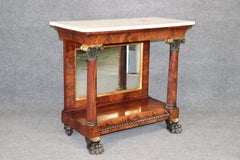 Rare New York or Philadelphia Flame Mahogany Marble Top Pier Console Table