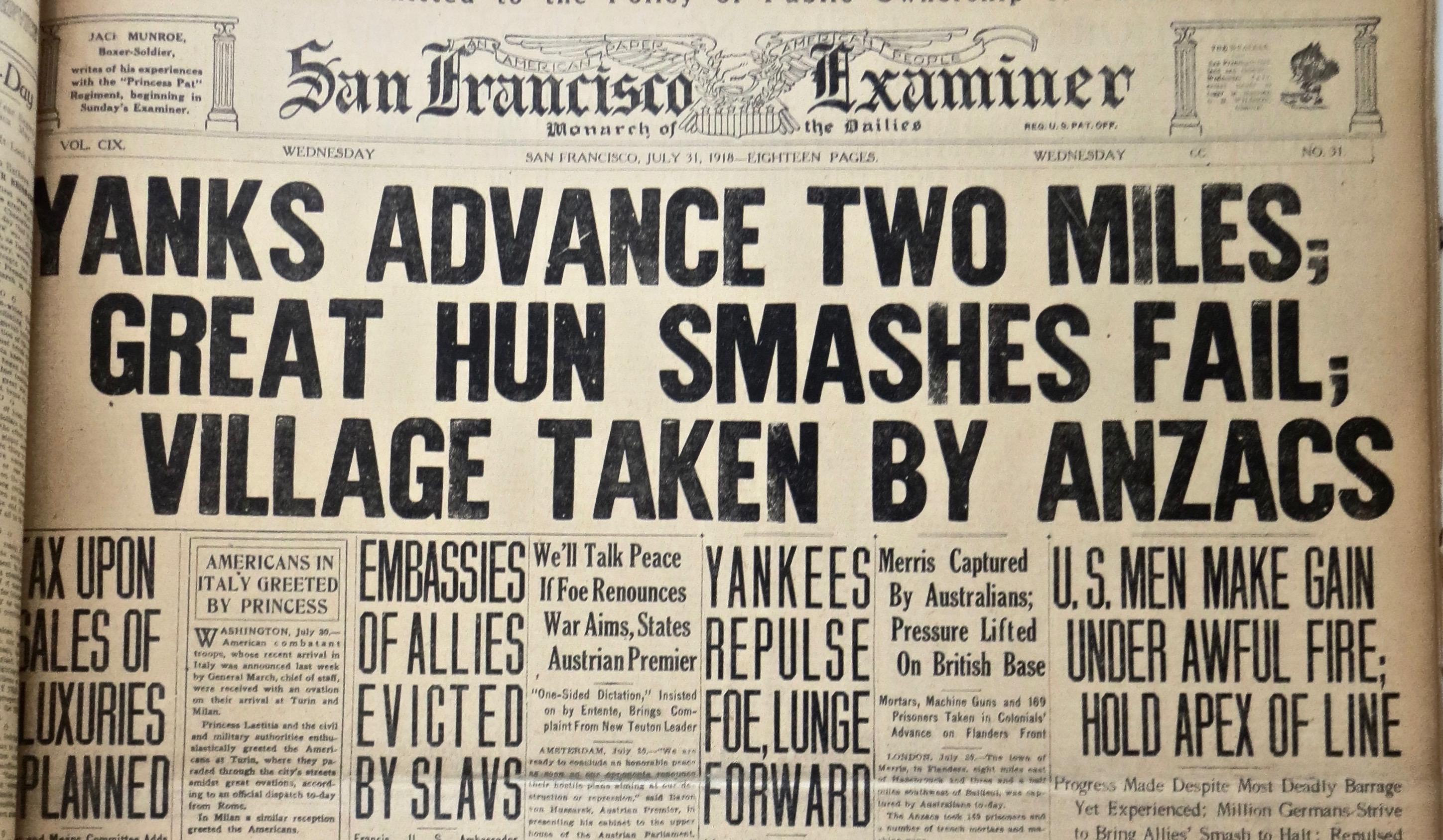 RARE Newspapers July 1918 San Francisco Examiner WW. I, Women's Suffrage, B.Ruth For Sale 12