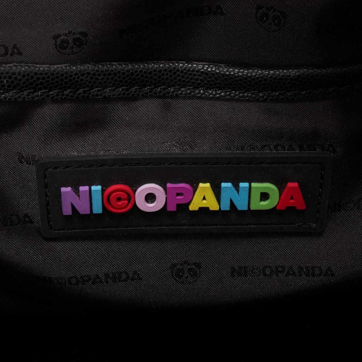 rare NICOPANDA multicolour scale embossed leather Panda backpack bag 6