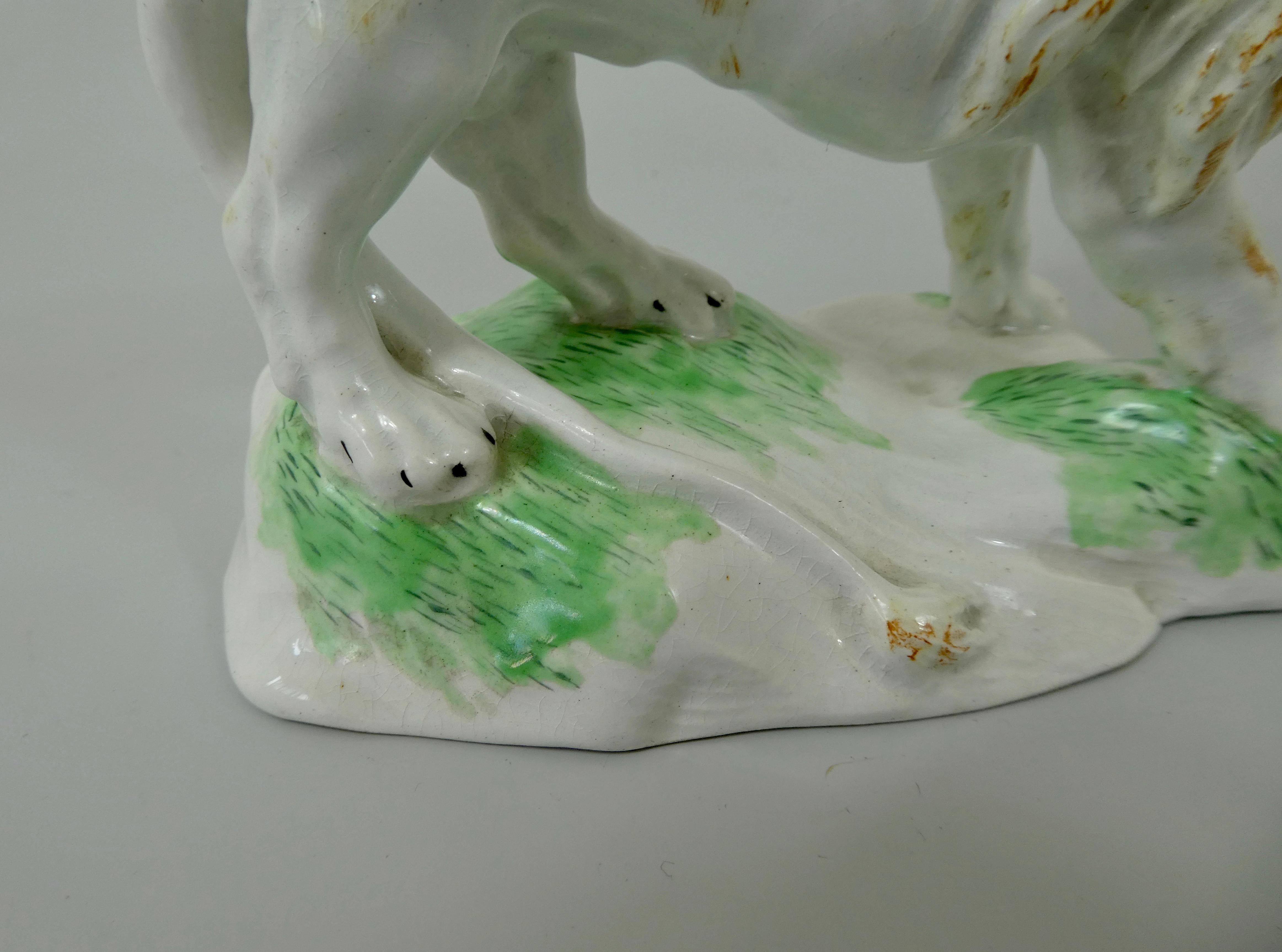 Rare Niderviller Faience Figure of a Lion, circa 1780, Count Custine Period In Good Condition In Gargrave, North Yorkshire