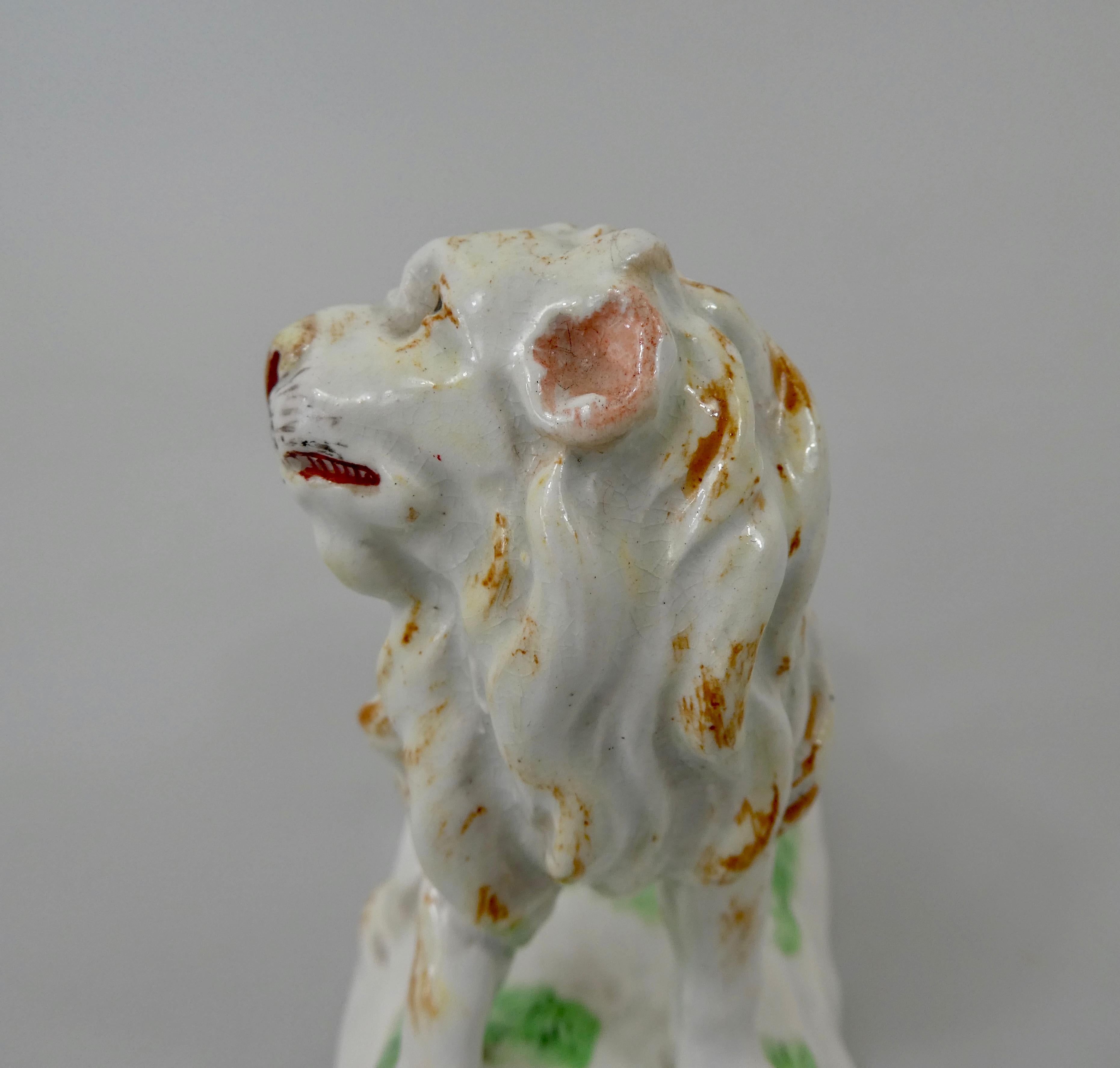 18th Century Rare Niderviller Faience Figure of a Lion, circa 1780, Count Custine Period