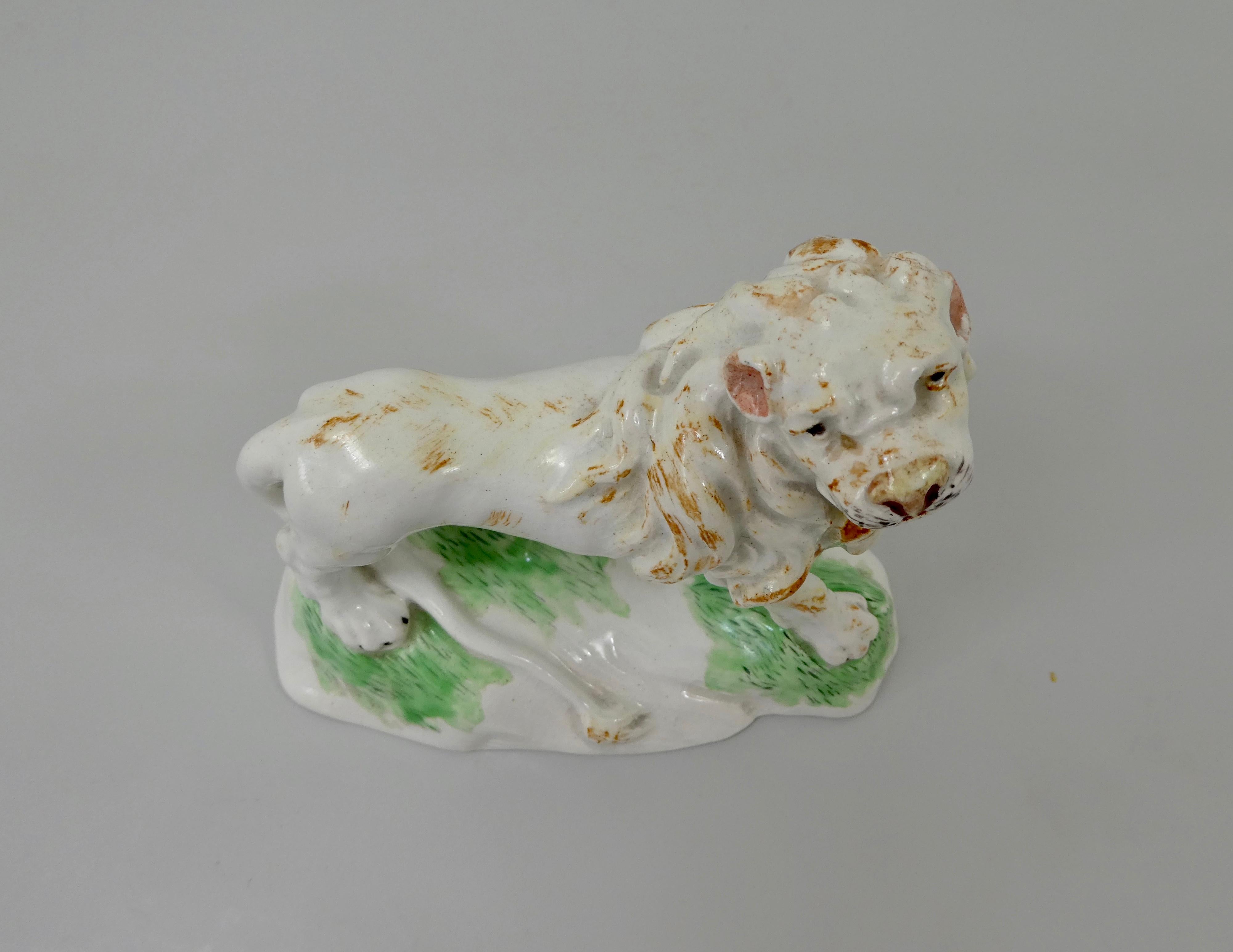 Rare Niderviller Faience Figure of a Lion, circa 1780, Count Custine Period 1