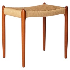 Rare Niels Otto Møller Ottoman Model 78a – Danish Teak & Danish Cord, 1960s Mid-