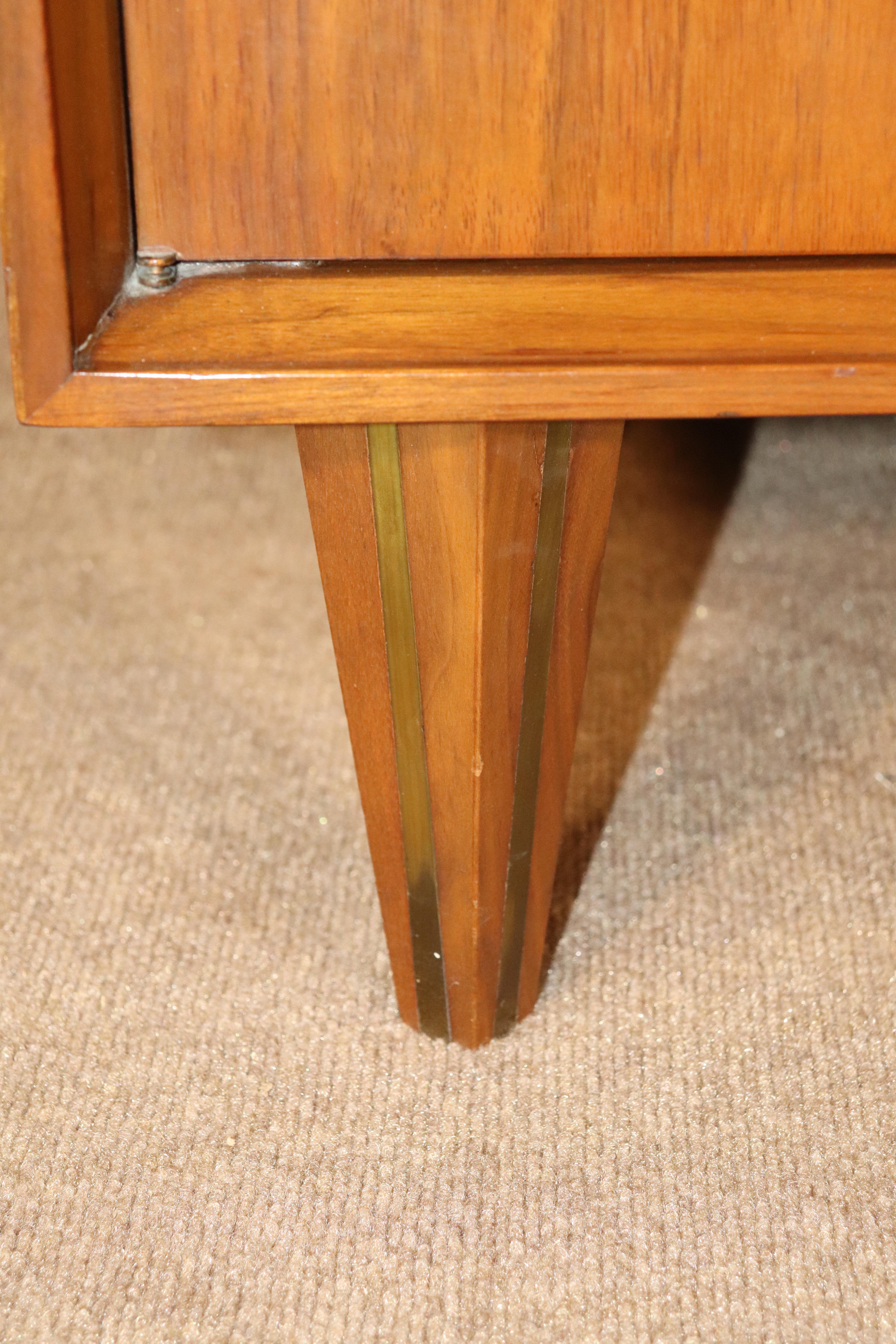 Mid-Century Modern Rare Nightstands w/ Inlay Legs For Sale