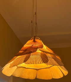 Rare "Niju-Ichi" Uchiwa Chandelier by Ingo Maurer for Deisgn M, Germany, 1970s