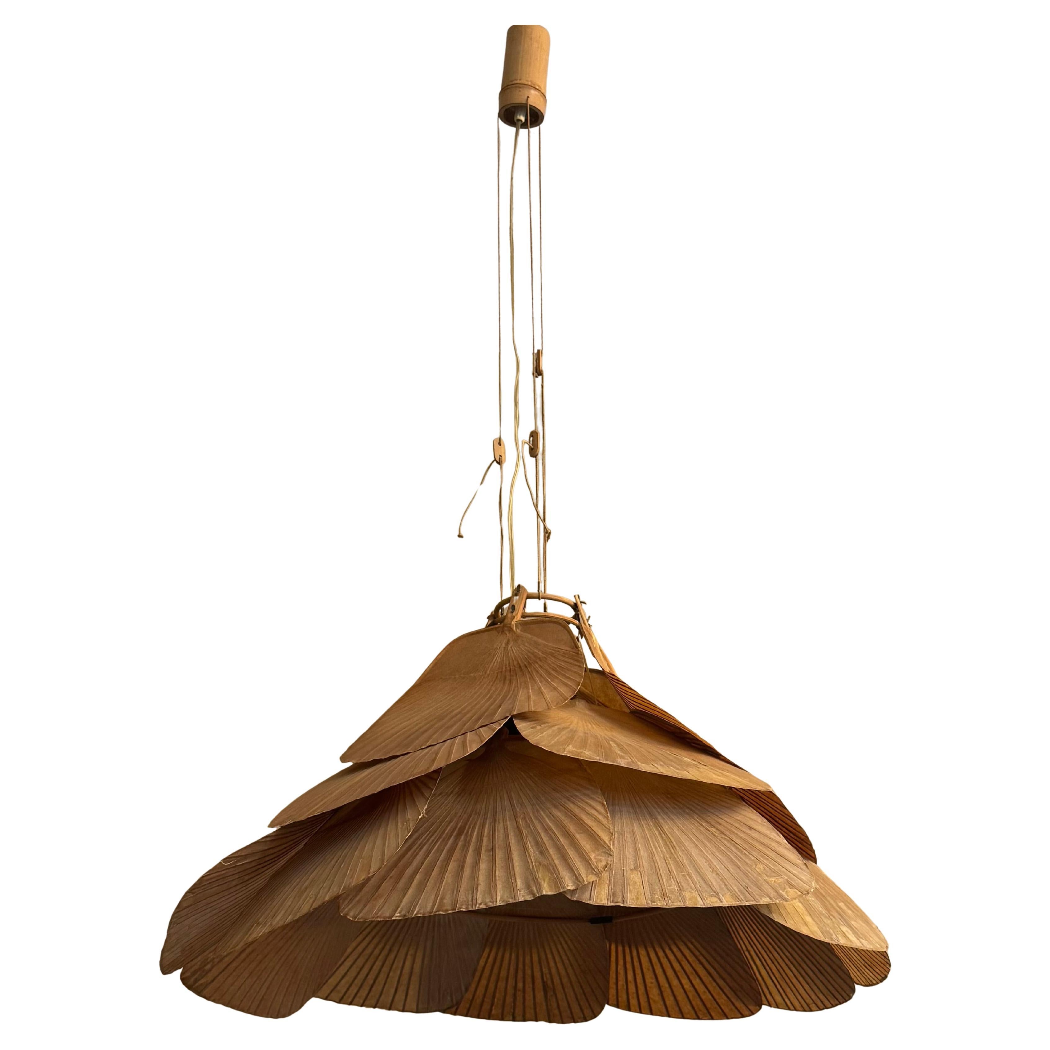 Raro lampadario Uchiwa "Niju-Ichi" di Ingo Maurer per Deisgn M, Germania, anni '70