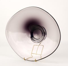 Rare Nils Landberg for Orrefors Centerpiece Bowl, Smoke Grey and Clear, 1950s