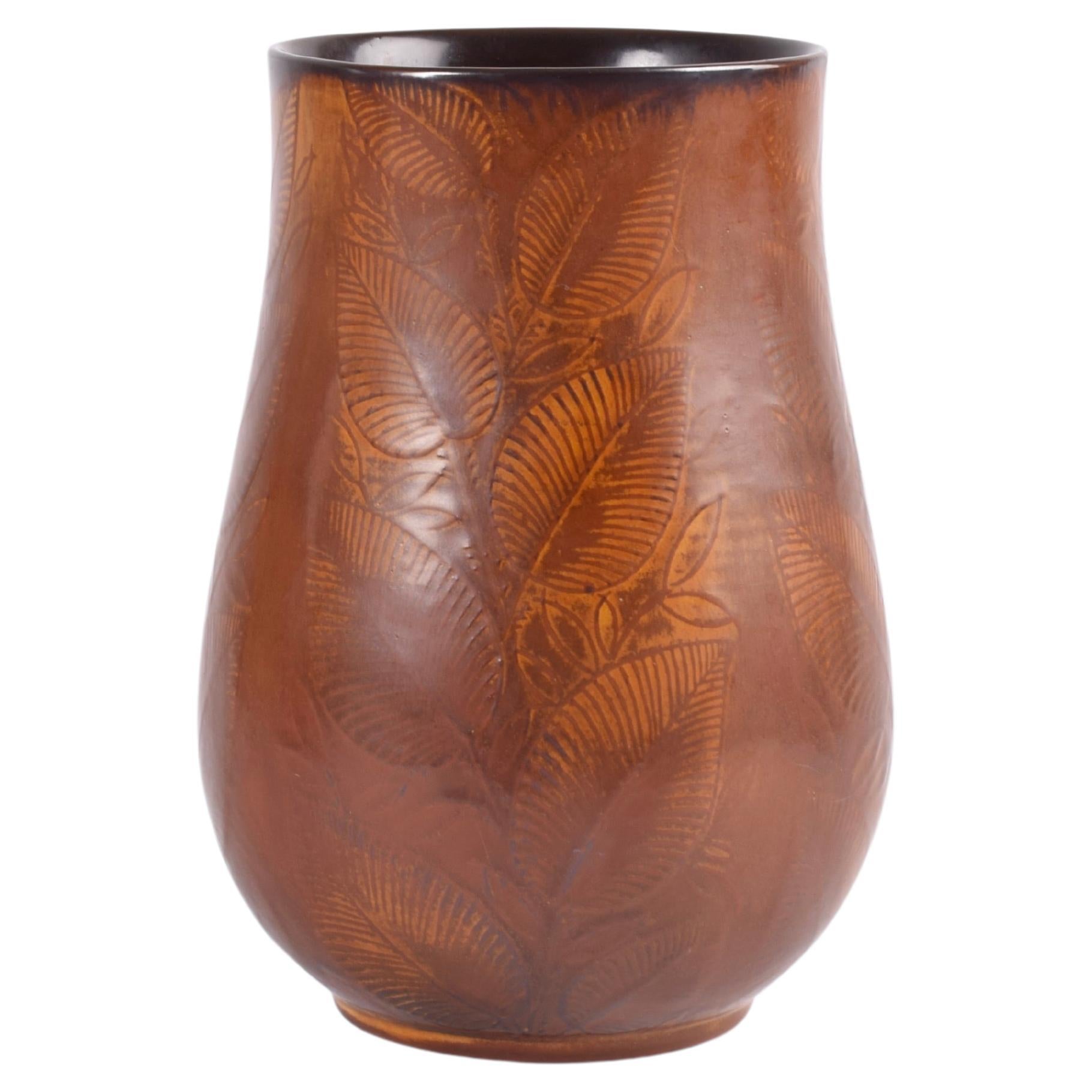 Rare Nils Thorsson for Royal Copenhagen "Løvspring" Vase, Danish Ceramic, 1940s For Sale