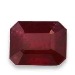 Rare No Heat Natural Mozambique Emerald Cut Red Ruby 3.27CT GRS Certified