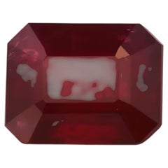 Rare No Heat Natural Mozambique Emerald Cut Red Ruby 3.27CT GRS Certified