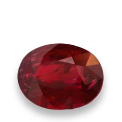 Rare No Heat Natural Mozambique Oval Vivid Red Ruby 3.00CT GRS Pigeon Blood