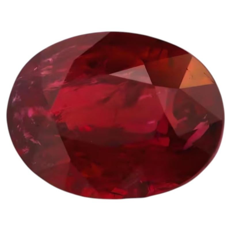 Rare No Heat Natural Mozambique Oval Vivid Red Ruby 3.00CT GRS Pigeon Blood