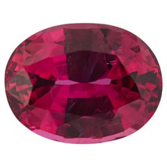 Rare No Heat Natural Thailand Purplish Red Ruby 1.22ct GIA Pigeon Blood Oval