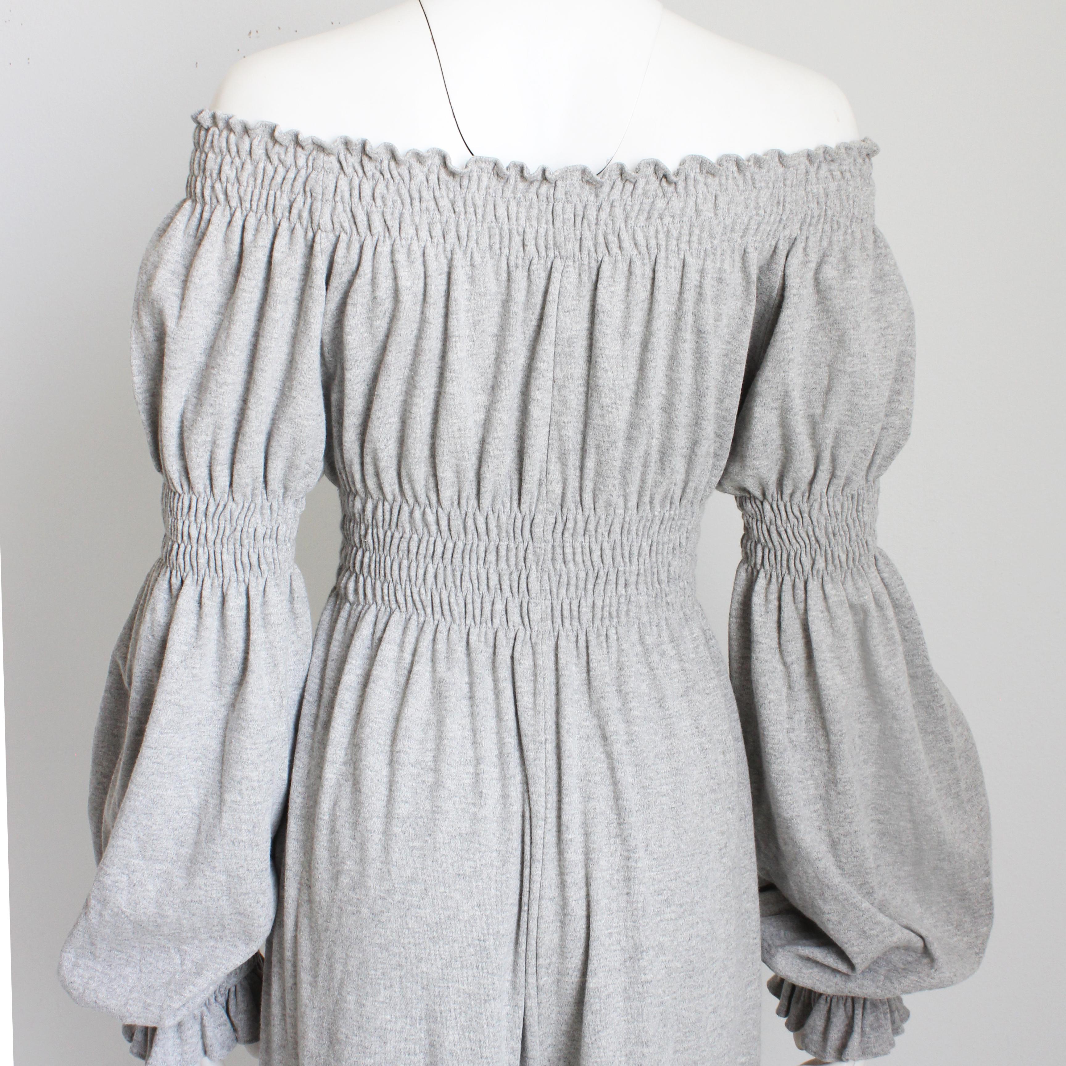 Rare Norma Kamali OMO Off-Shoulder Jumpsuit Organic Cotton Harem Pants 2005 For Sale 4