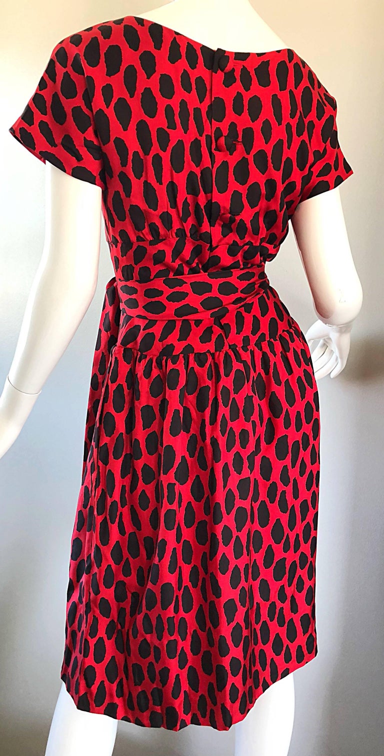 Vintage Wiggle Dress 50s 1950s Jack Stern Spotted Leopard Cheetah