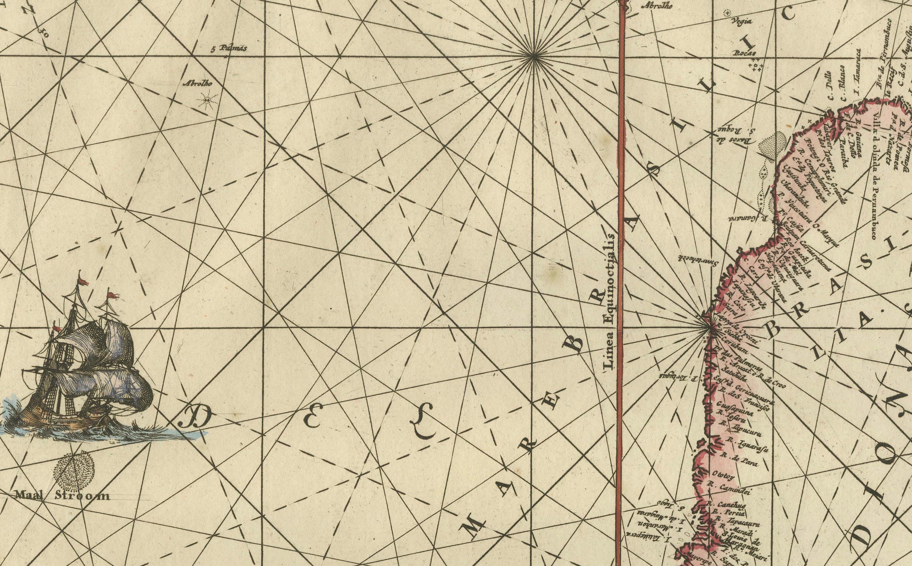 Seltene Karte des Nordatlantiks und der Karibik: Neufundland bis Venezuela, 1745 (Graviert) im Angebot