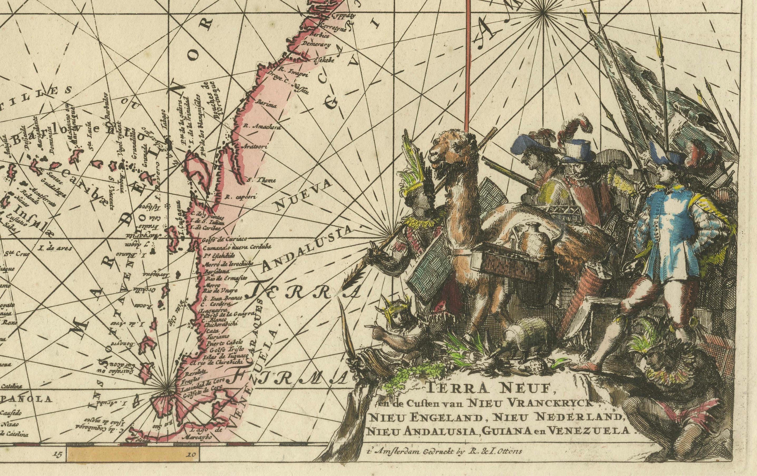 Seltene Karte des Nordatlantiks und der Karibik: Neufundland bis Venezuela, 1745 (Papier) im Angebot