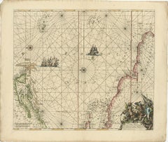 Seltene Karte des Nordatlantiks und der Karibik: Neufundland bis Venezuela, 1745
