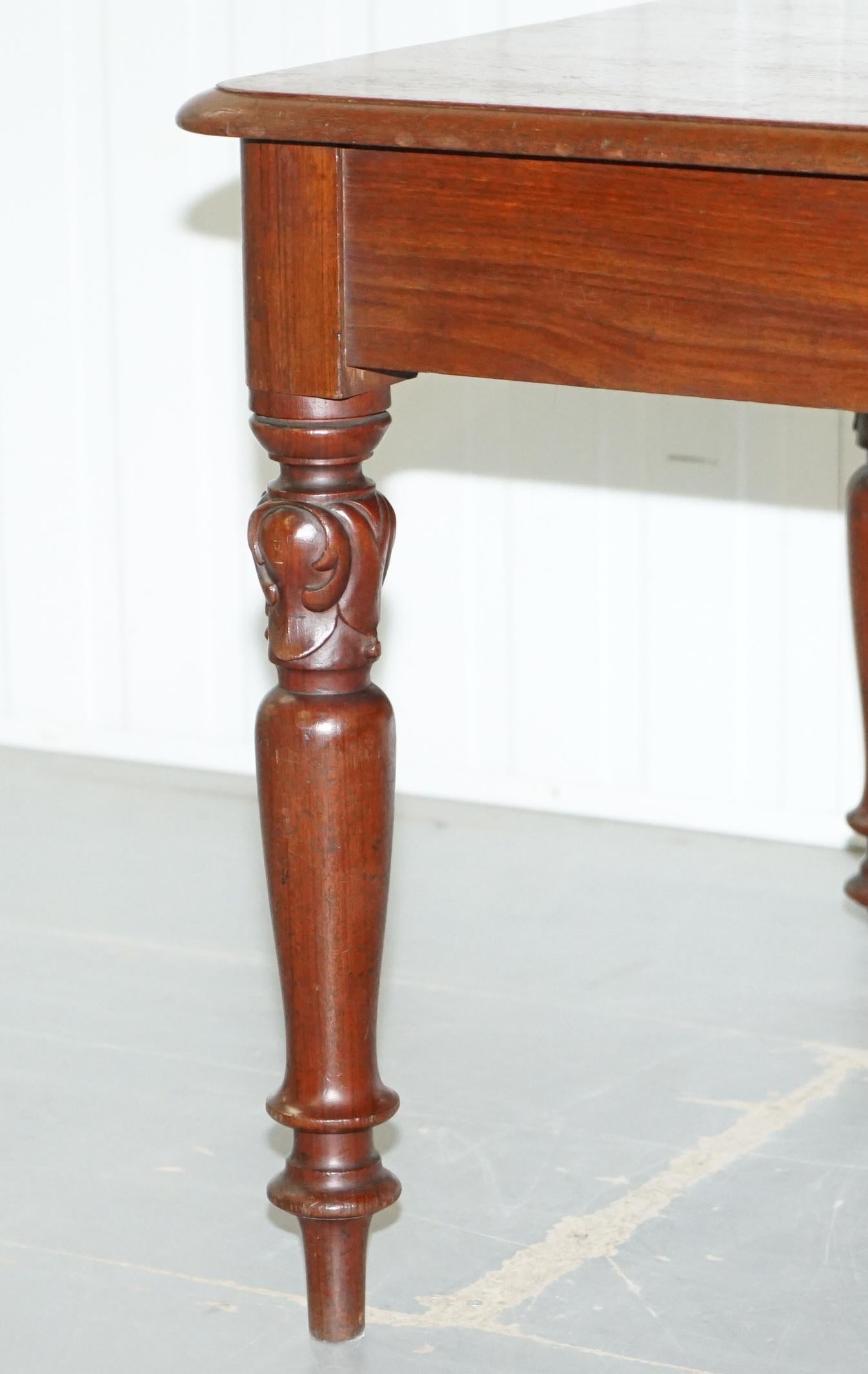 Rare North Australian Cedar Wood 4 Person Dining Table with Two Large Drawers 2