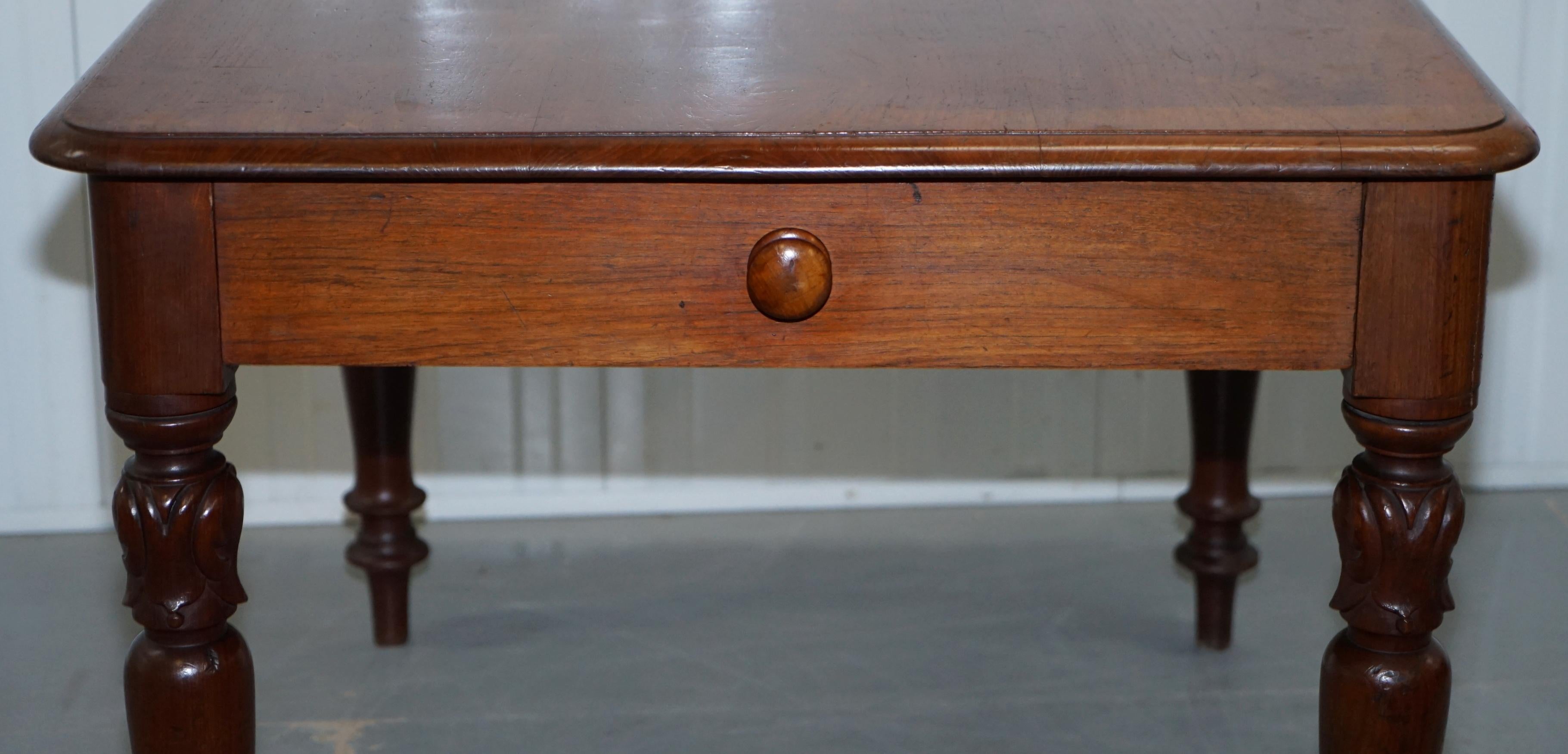 Rare North Australian Cedar Wood 4 Person Dining Table with Two Large Drawers 6