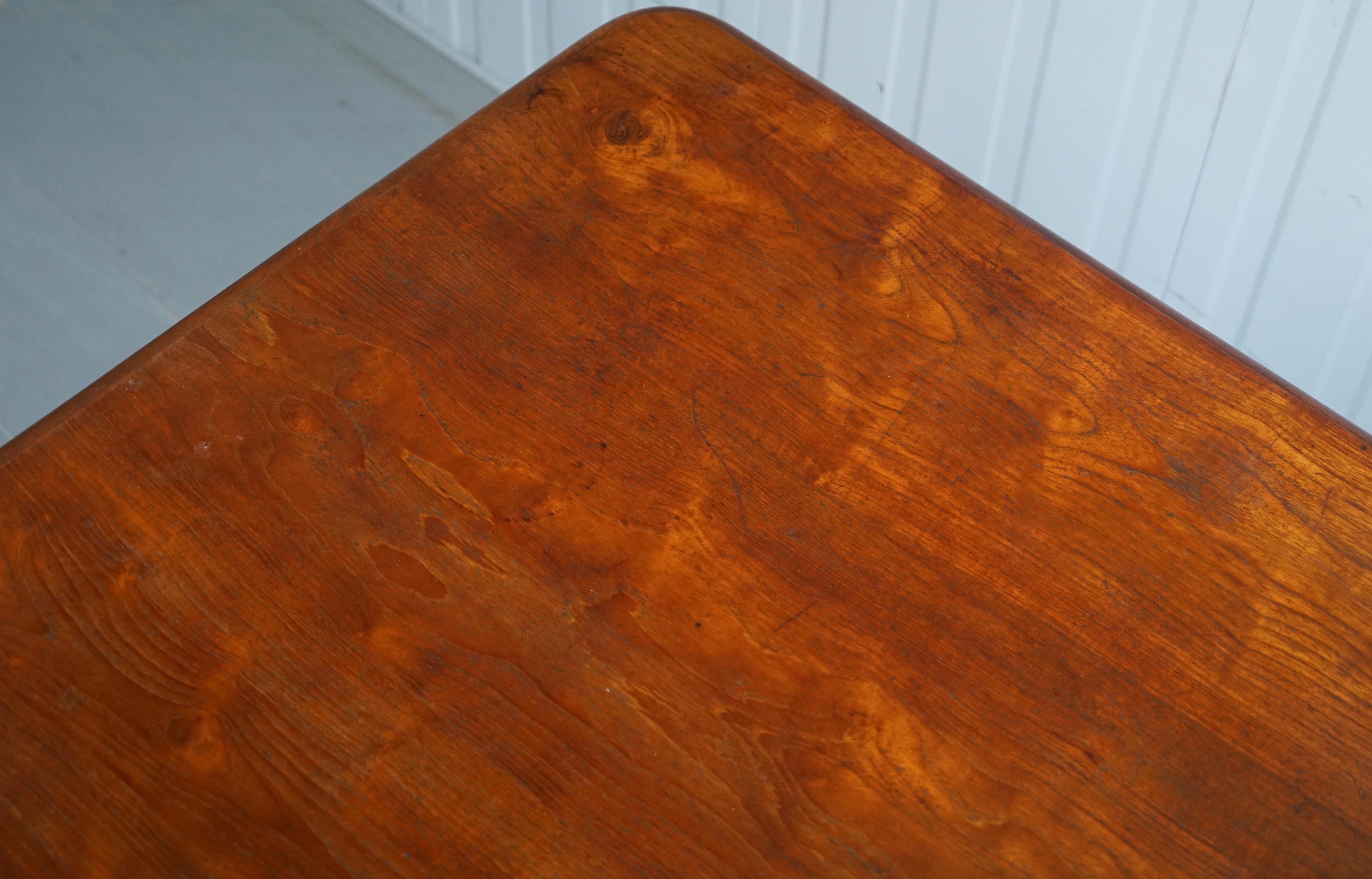 Hand-Crafted Rare North Australian Cedar Wood 4 Person Dining Table with Two Large Drawers