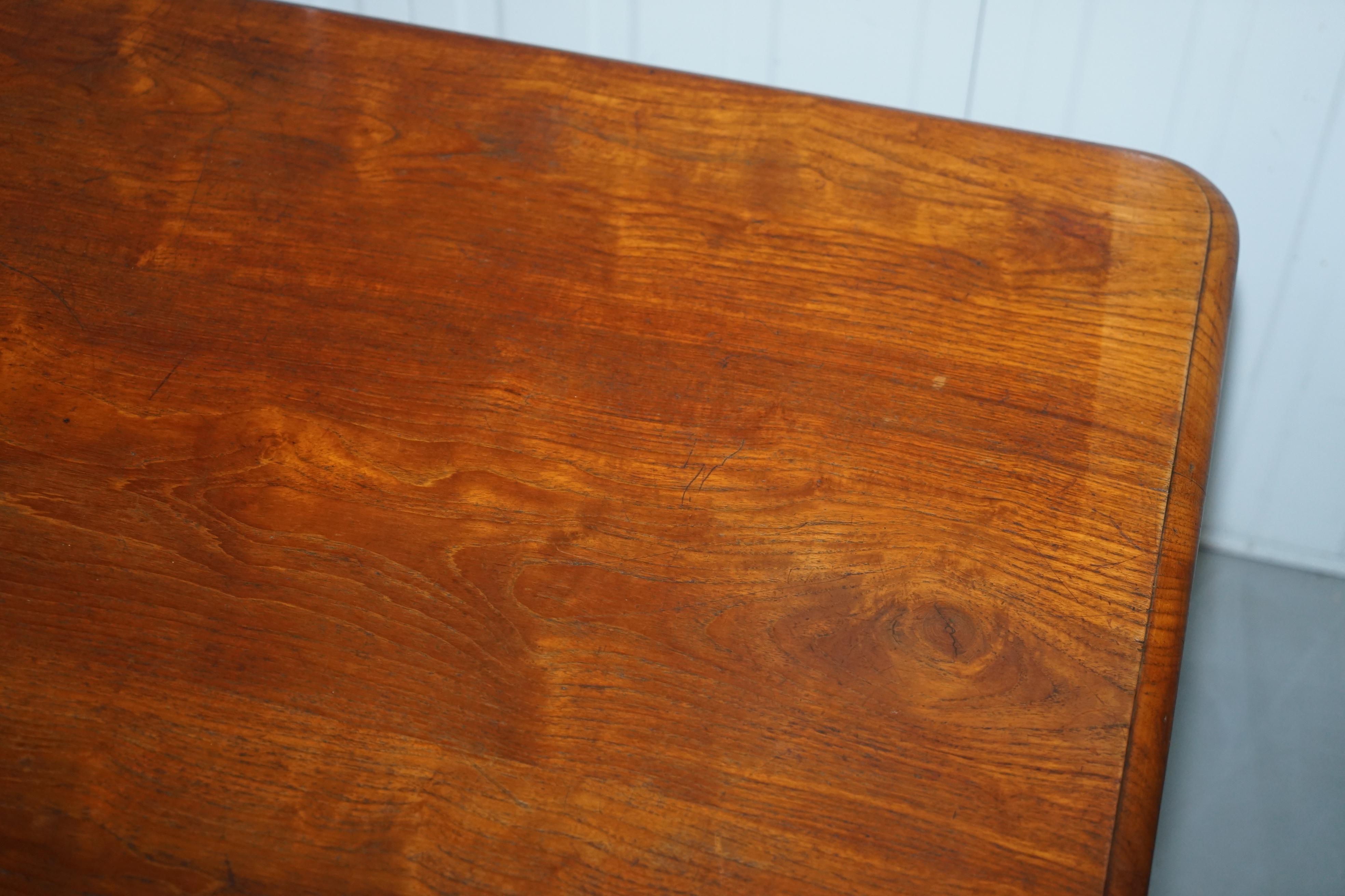 Mid-19th Century Rare North Australian Cedar Wood 4 Person Dining Table with Two Large Drawers