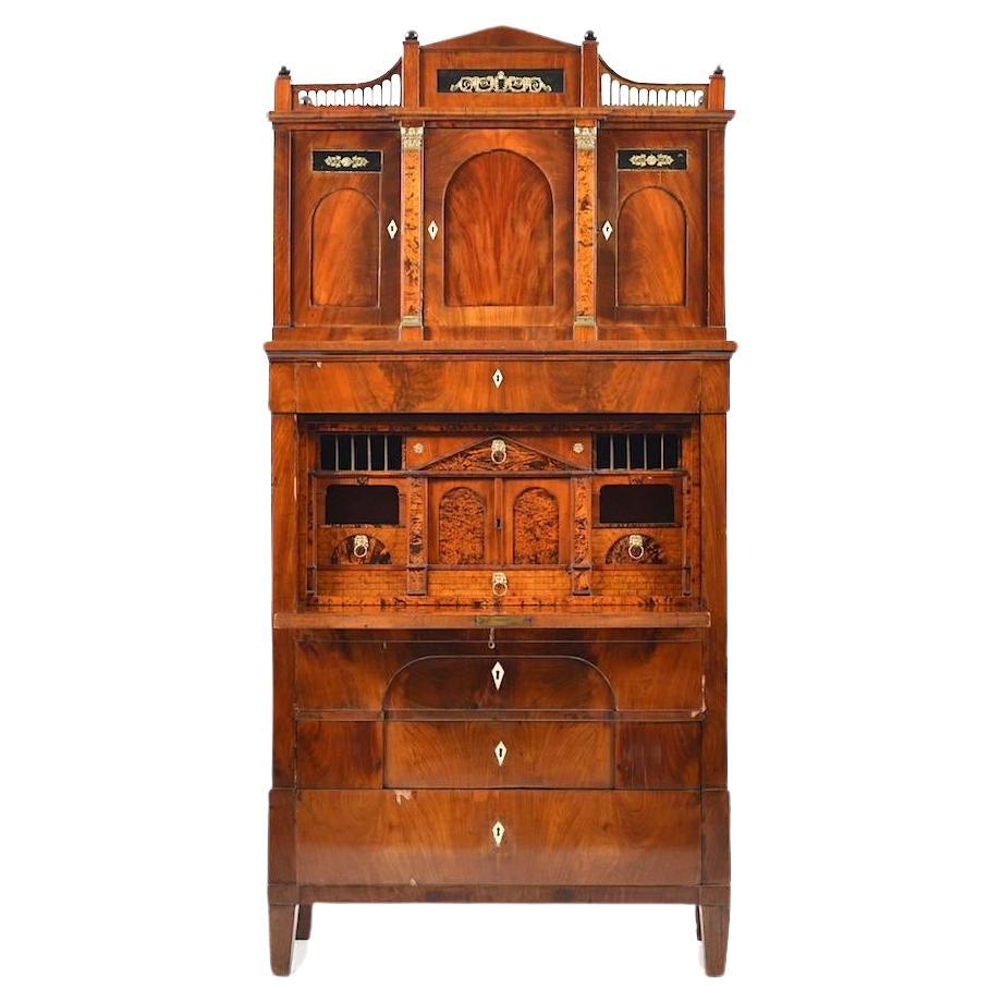 Rare North German Altona Empire Secretary, circa 1810-1815 For Sale