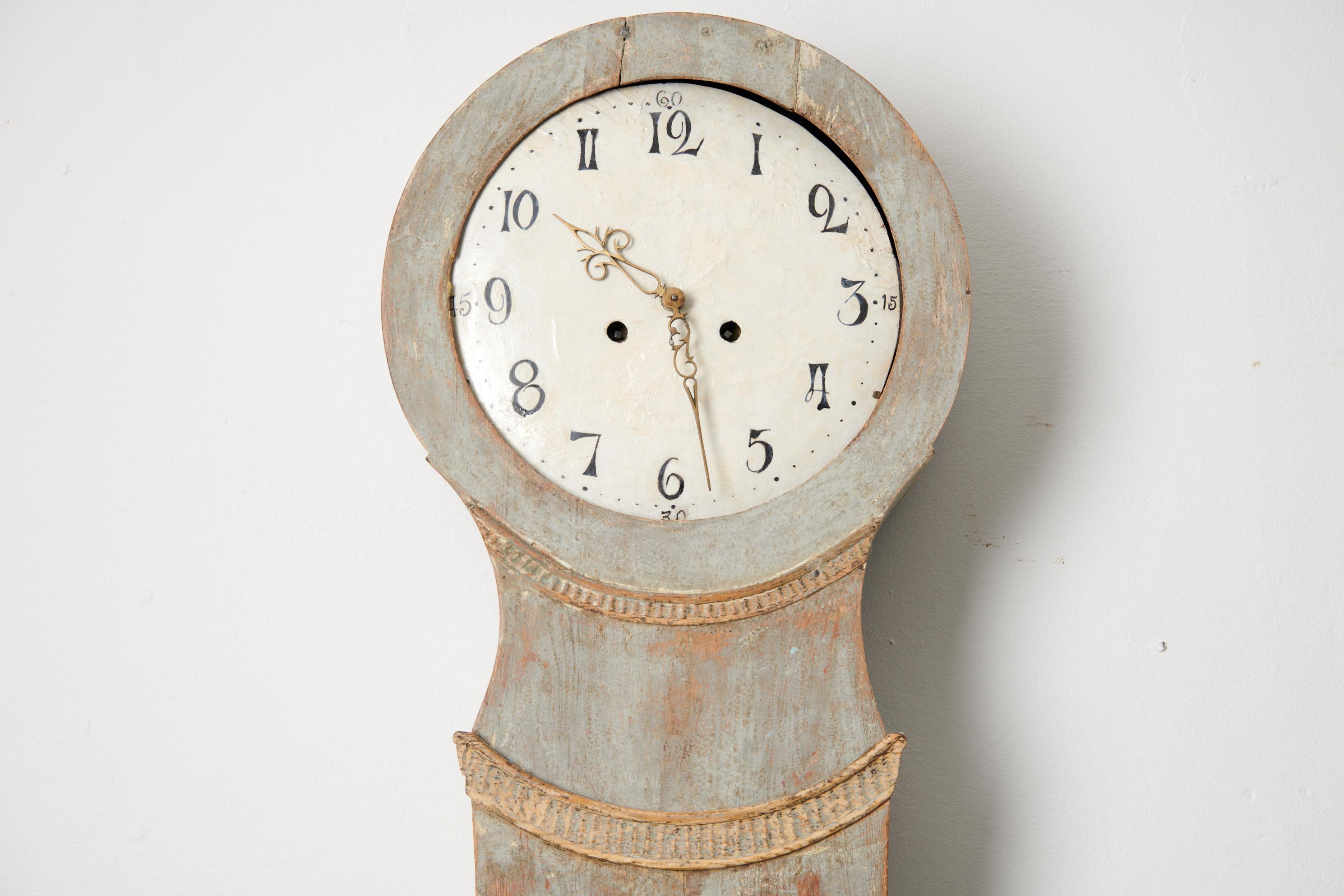 Rare Northern Swedish Antique Pine Secretary Clock Desk For Sale 7