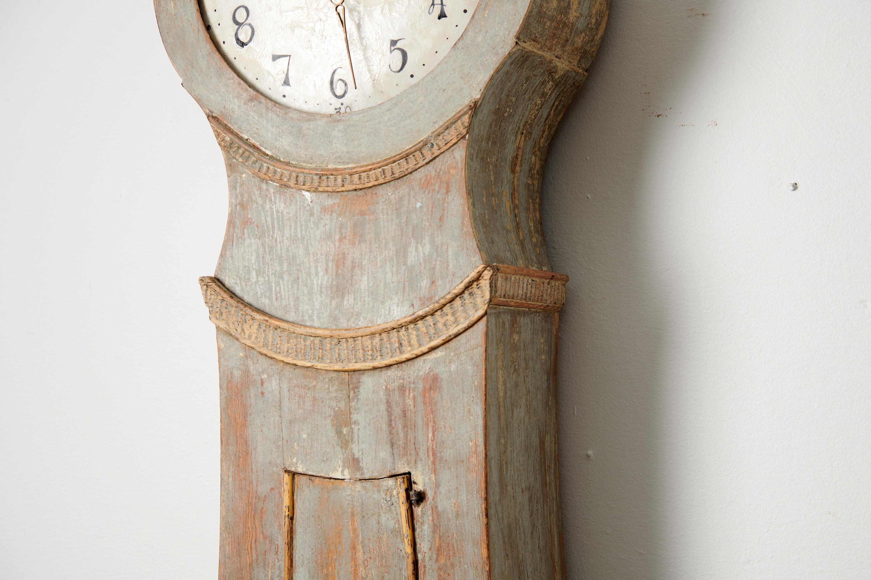 Rare Northern Swedish Antique Pine Secretary Clock Desk For Sale 9