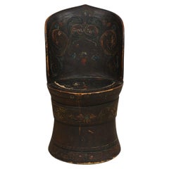 Rare Norwegian Kubbestol, circa 1850, Origin Telemark, Norway