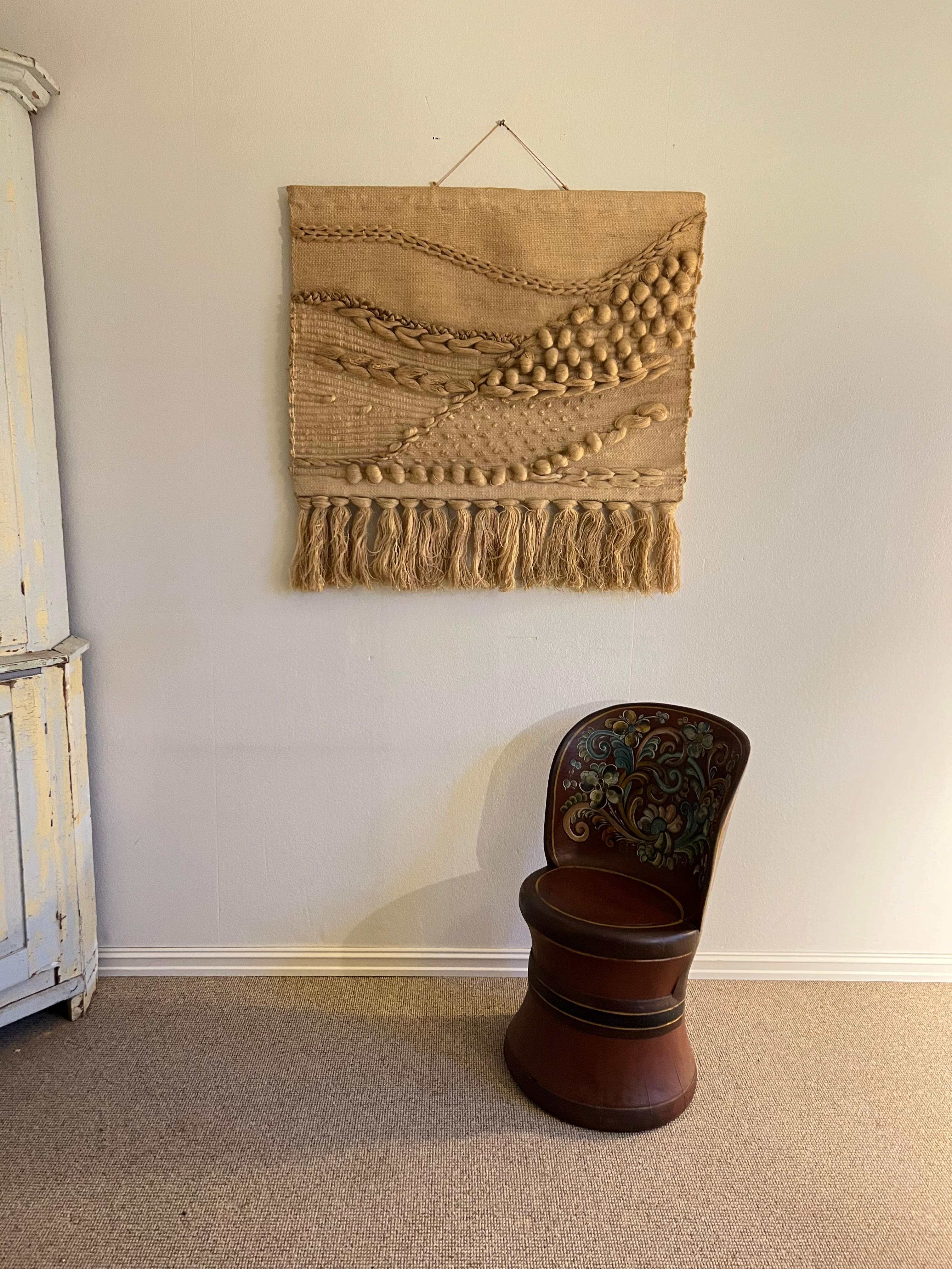 Norvégien Rare Kubbestol norvégien, Primitive Telemark Rosemaling, Norvège en vente