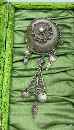 Rare Norwegian Solje Brooch Norway Antique Scandinavian Silver