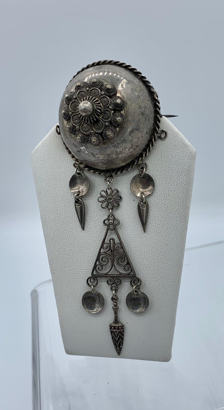 Rare Norwegian Solje Brooch Norway Antique Scandinavian Silver For Sale