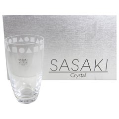 RARE NOS 80s Ward Bennett for Sasaki "Sengai" set of 8 Crystal Highball Glasses