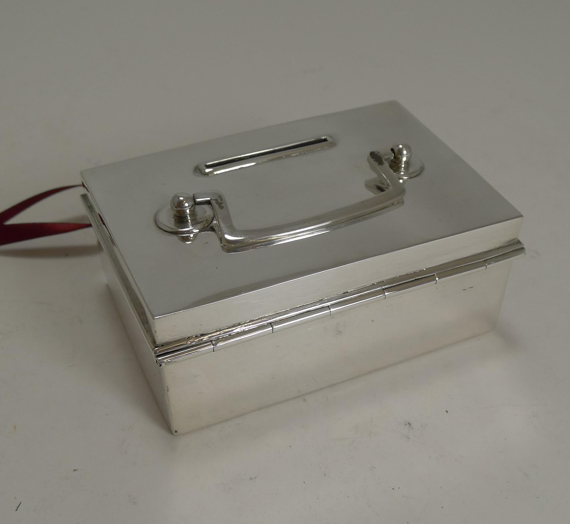 solid silver money box