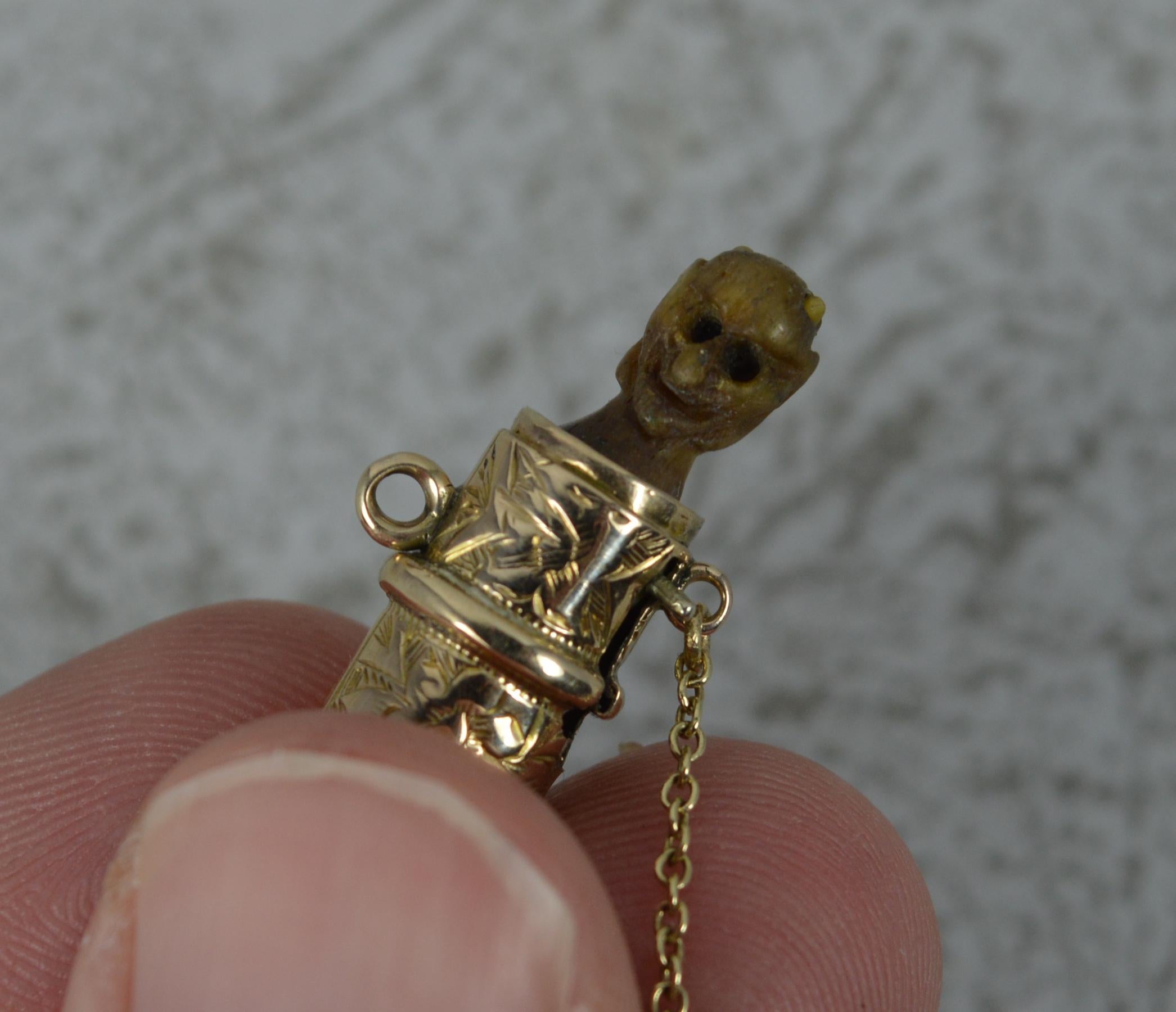 Rare Novelty Victorian Yellow Gold and Enamel Jumping Devil Charm Pendant 5