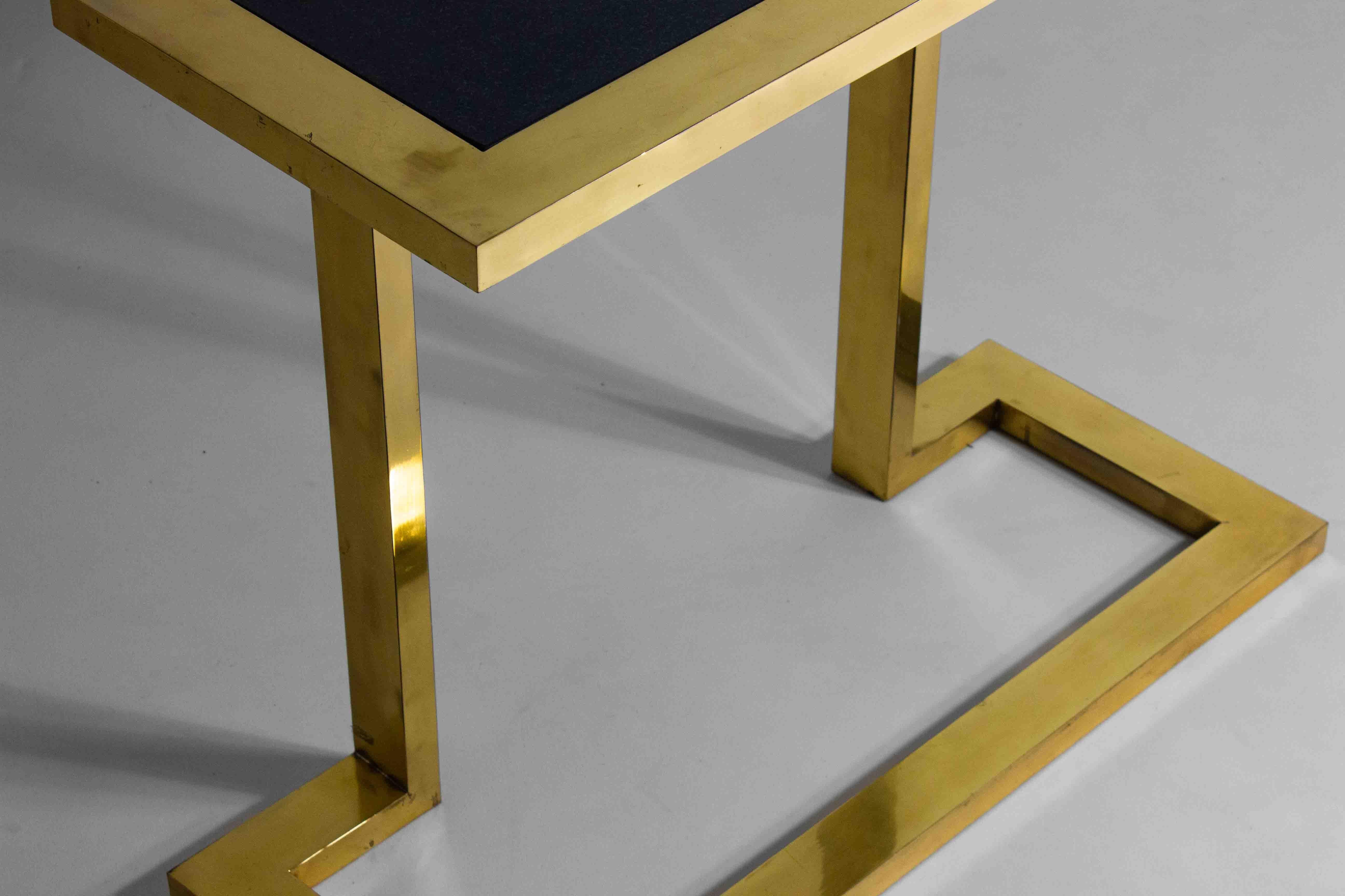 Italian Rare Nucci Valsecchi console in bronze and blue granite, Italy 1970s For Sale