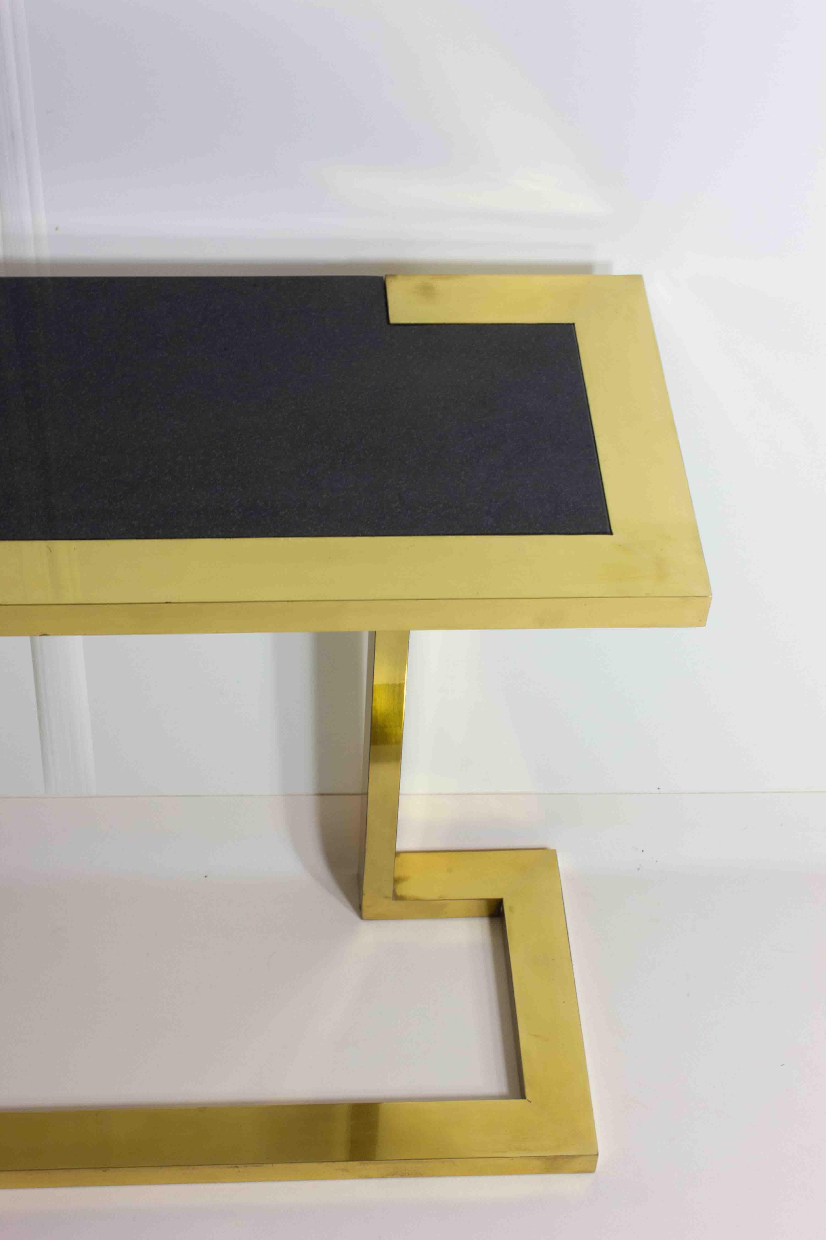 Bronze Rare Nucci Valsecchi console in bronze and blue granite, Italy 1970s For Sale