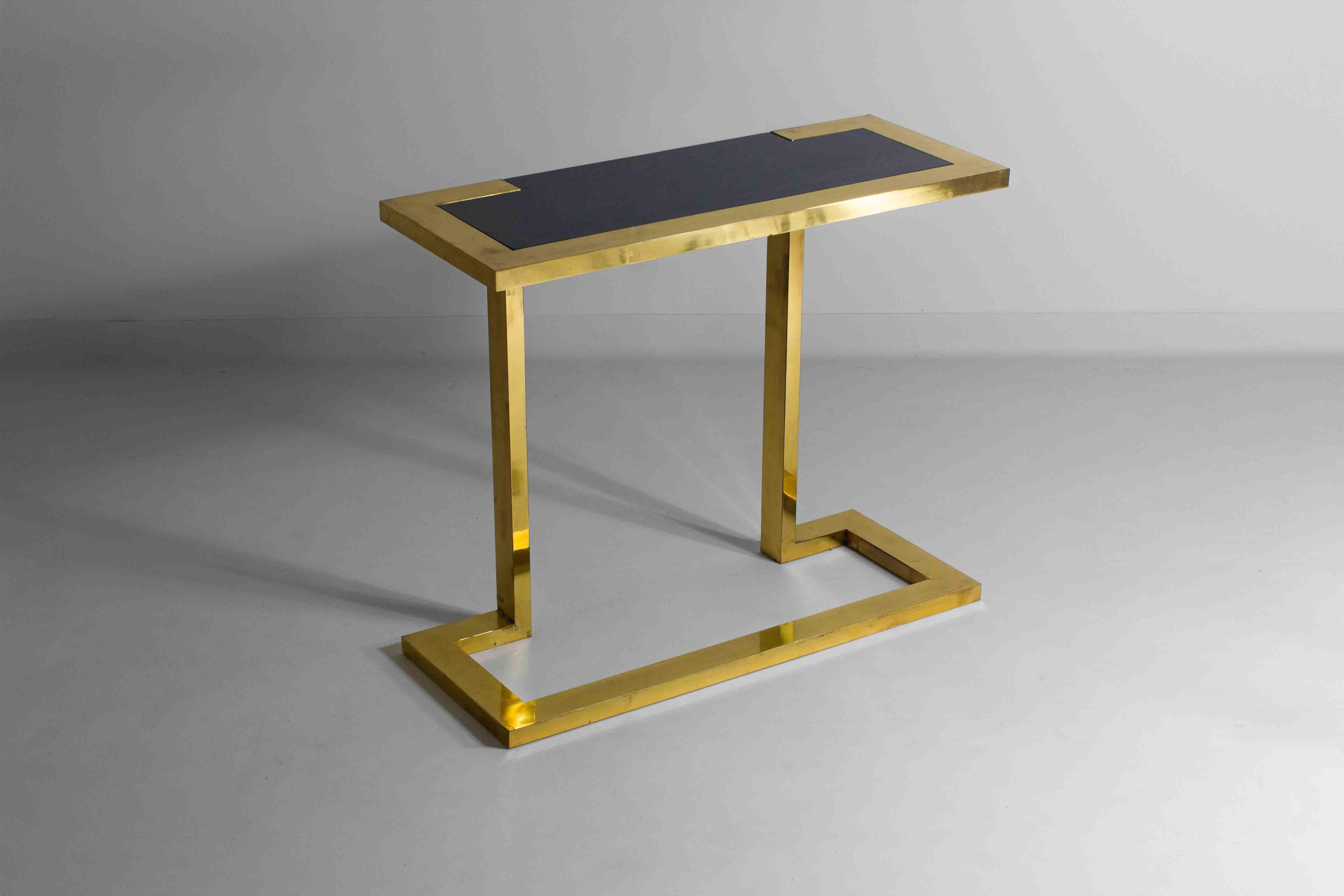 Rare Nucci Valsecchi console in bronze and blue granite, Italy 1970s For Sale 1