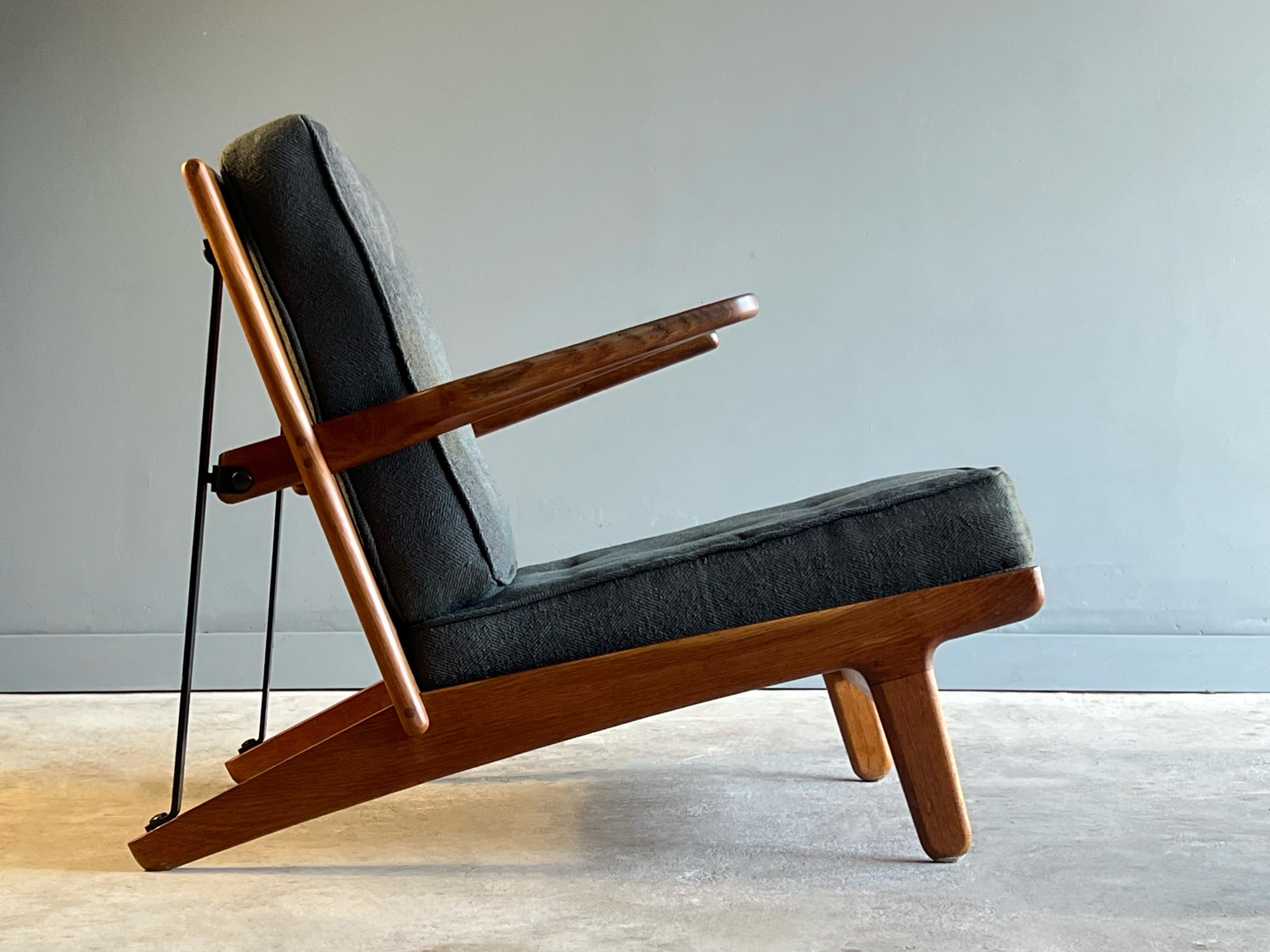 Rare Oak and Iron Armchair by Borge Mogensen for Fredericia 1