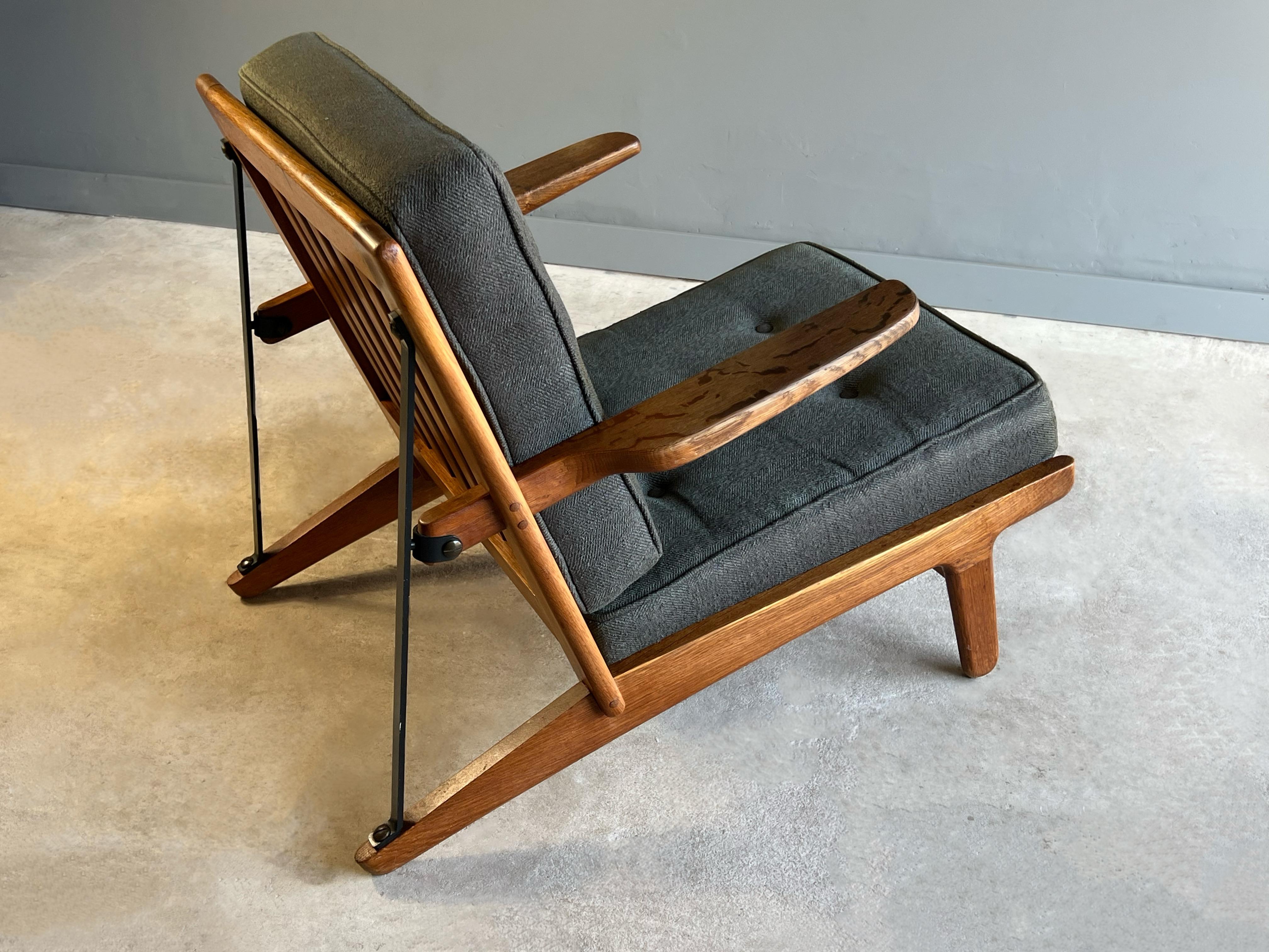 Rare Oak and Iron Armchair by Borge Mogensen for Fredericia 2