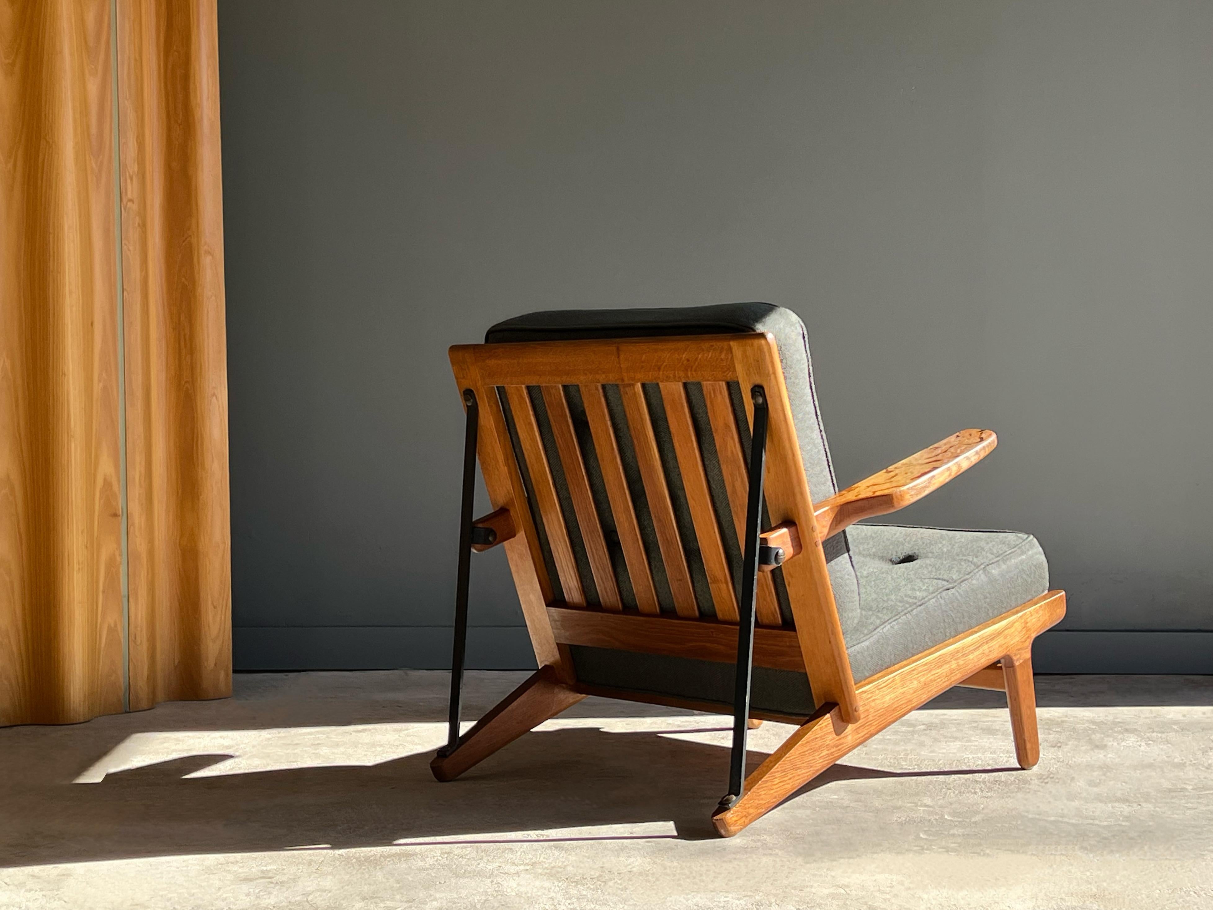 Mid-Century Modern Rare Oak and Iron Armchair by Borge Mogensen for Fredericia