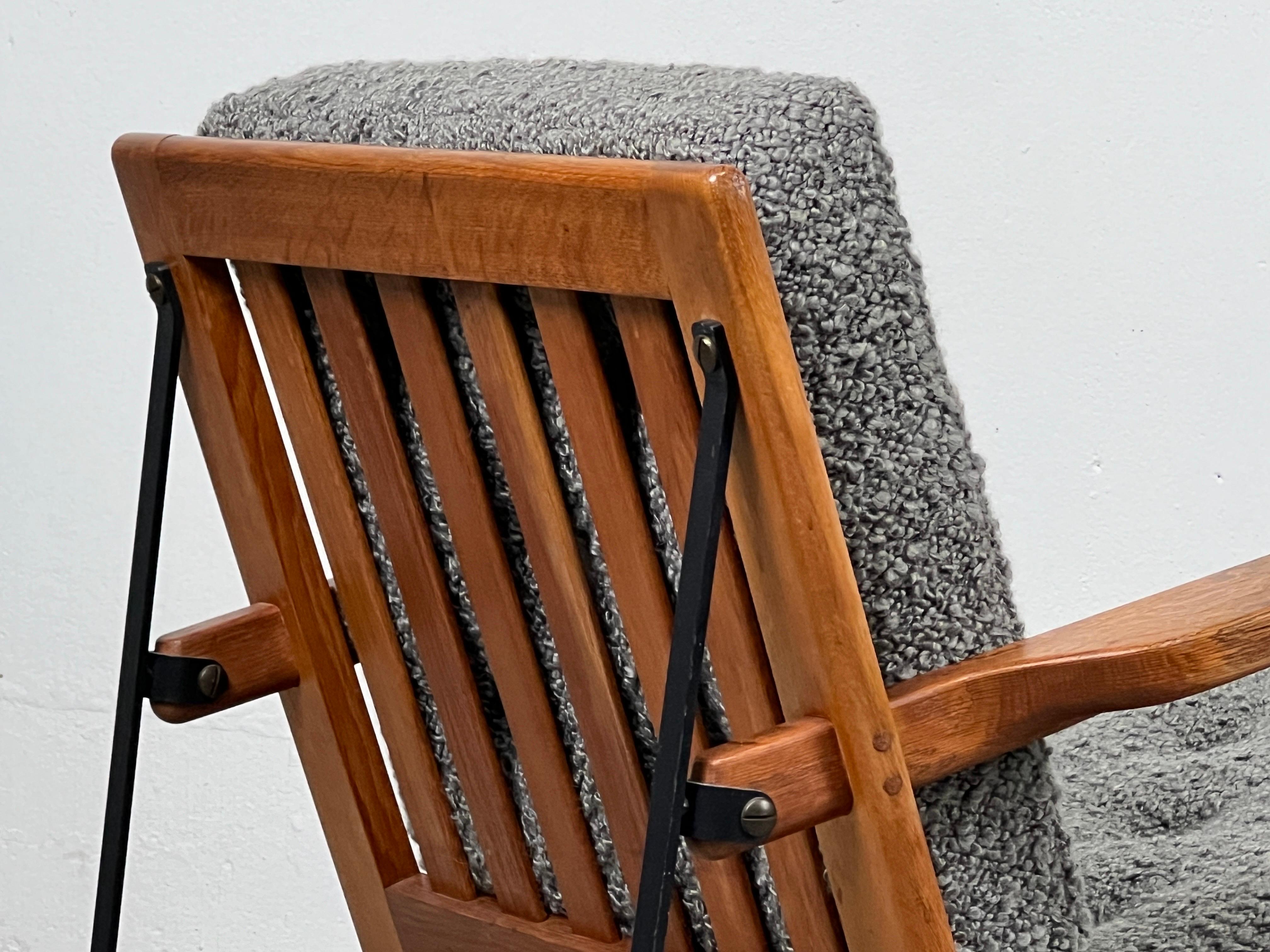 Rare Oak and Iron 'Easy Chair' by Borge Mogensen for Fredericia For Sale 7