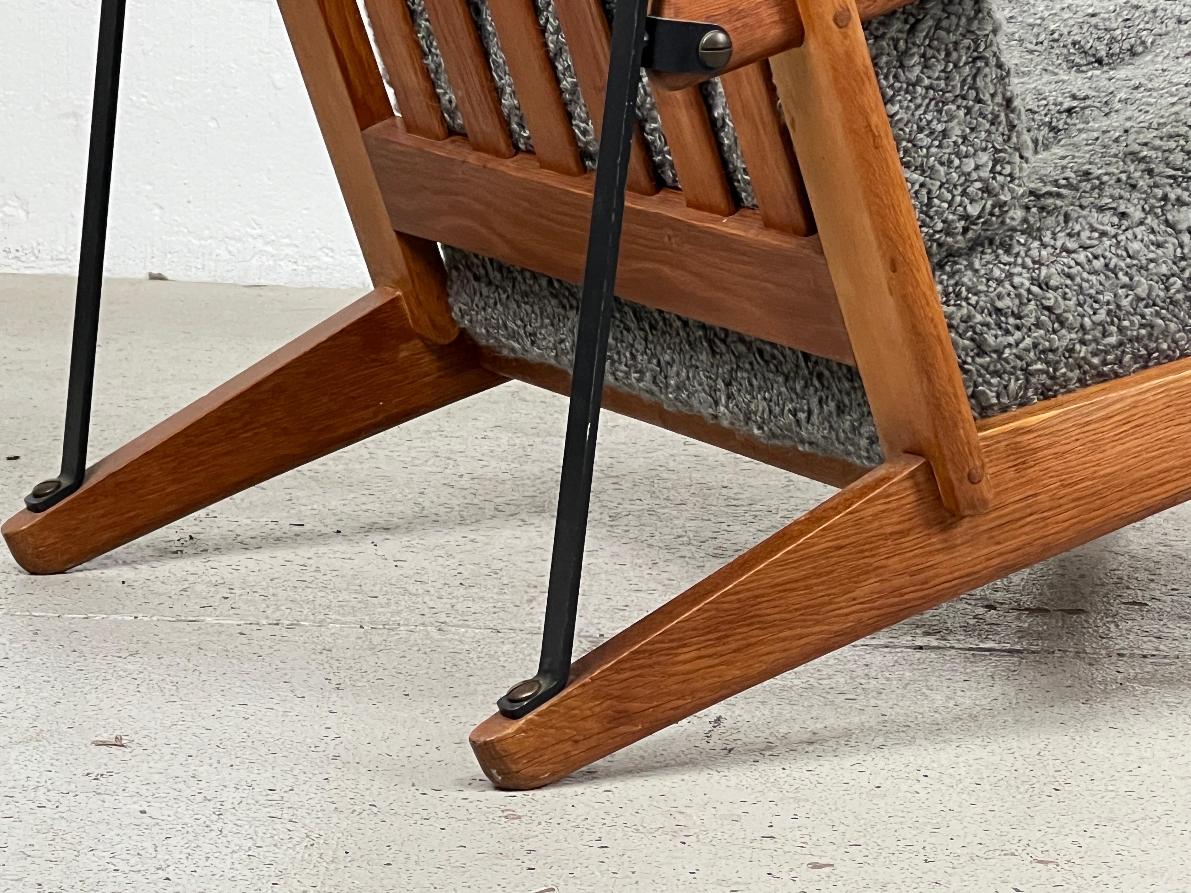 Rare Oak and Iron 'Easy Chair' by Borge Mogensen for Fredericia For Sale 8