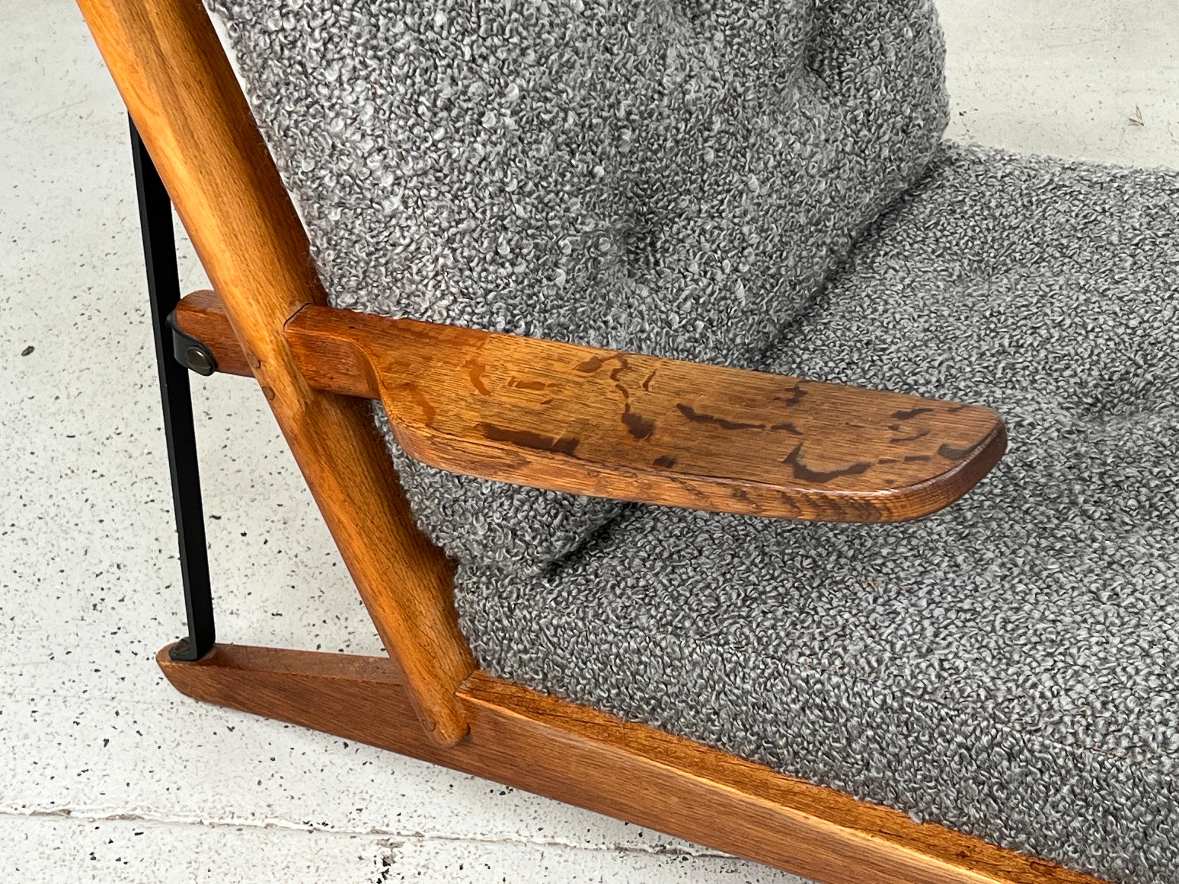 Seltener „Easy Chair“ aus Eiche und Eisen von Borge Mogensen für Fredericia (Mitte des 20. Jahrhunderts)