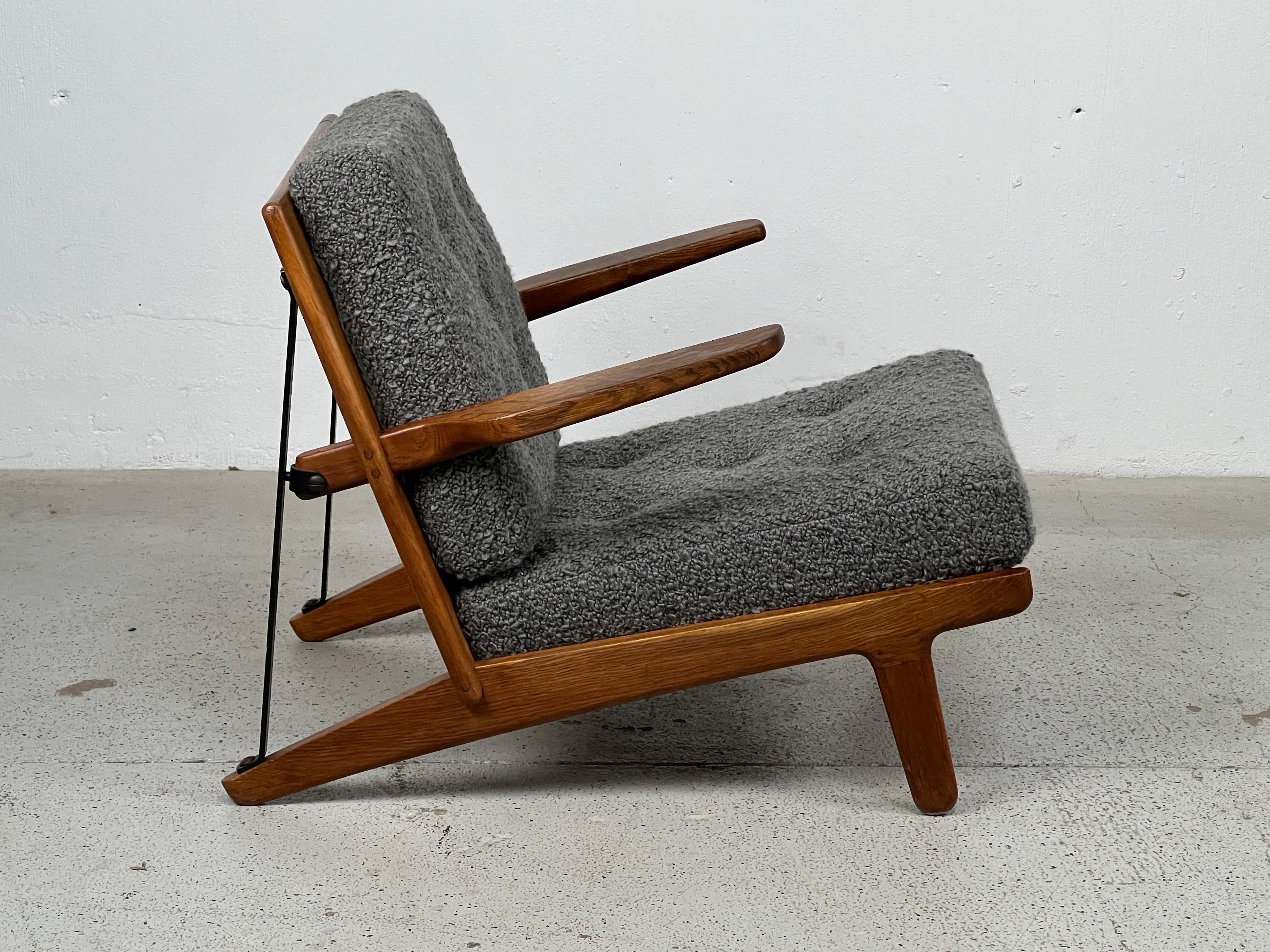 Rare Oak and Iron 'Easy Chair' by Borge Mogensen for Fredericia For Sale 1