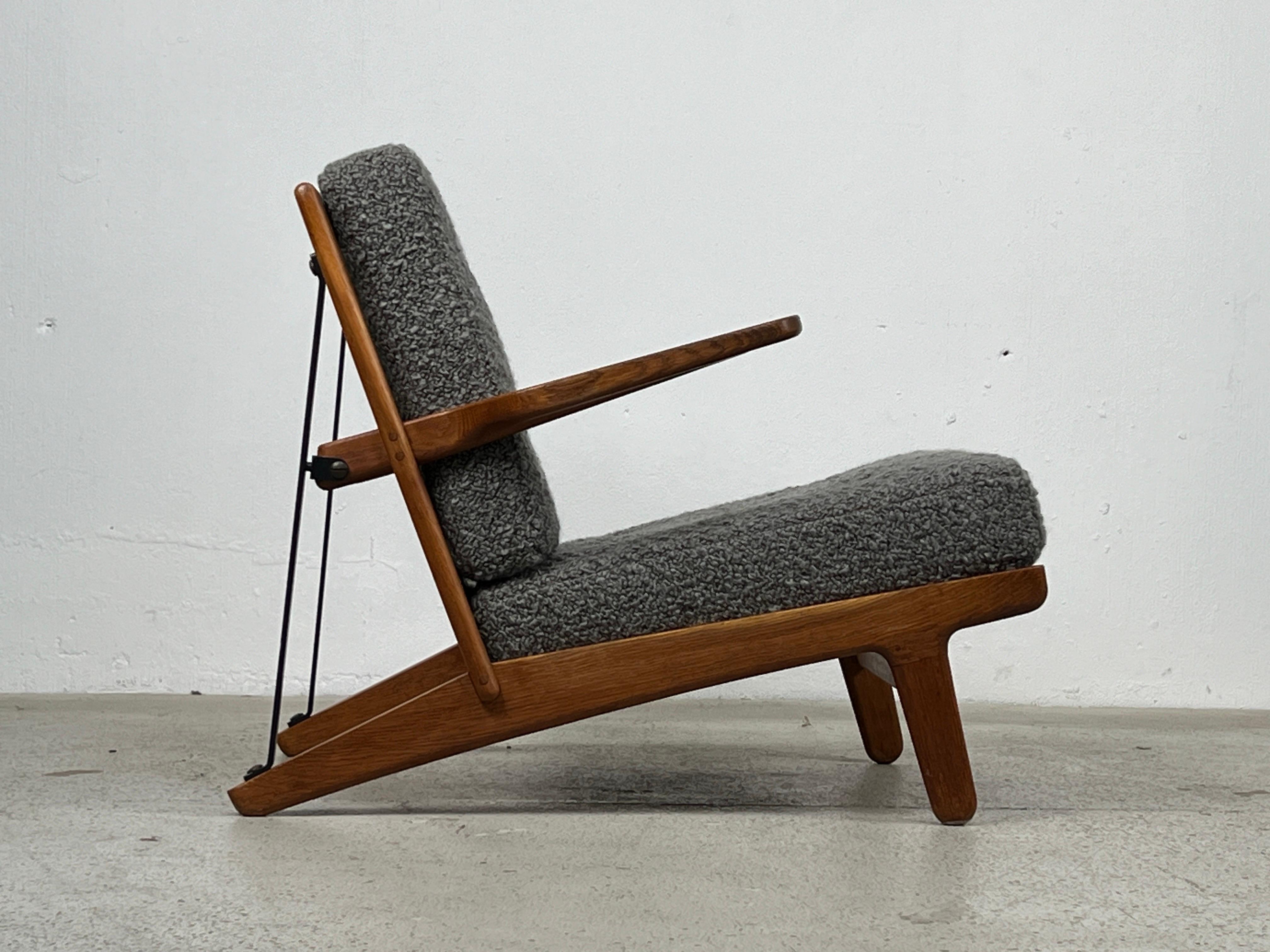 Rare Oak and Iron 'Easy Chair' by Borge Mogensen for Fredericia For Sale 2