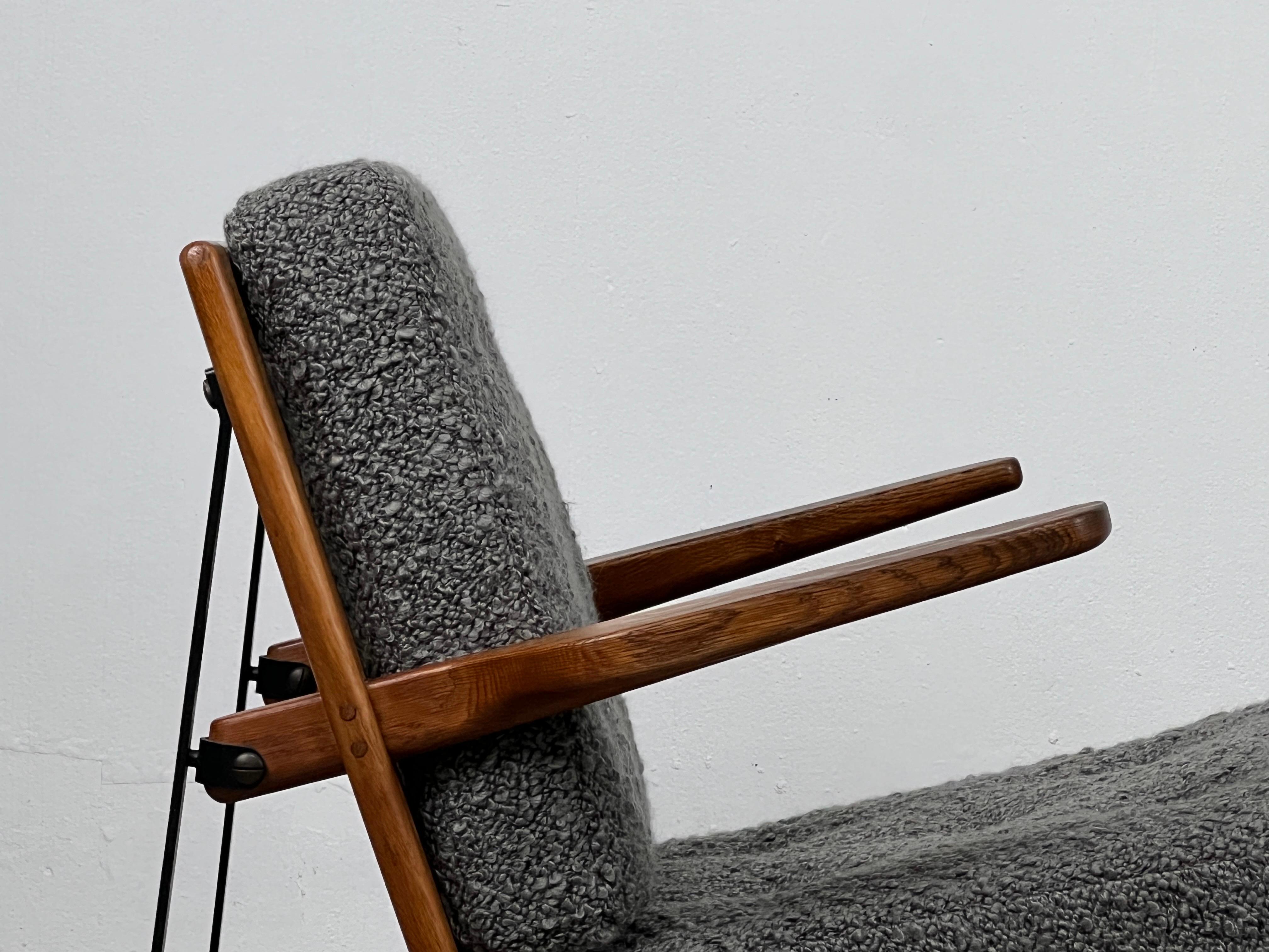 Seltener „Easy Chair“ aus Eiche und Eisen von Borge Mogensen für Fredericia 2