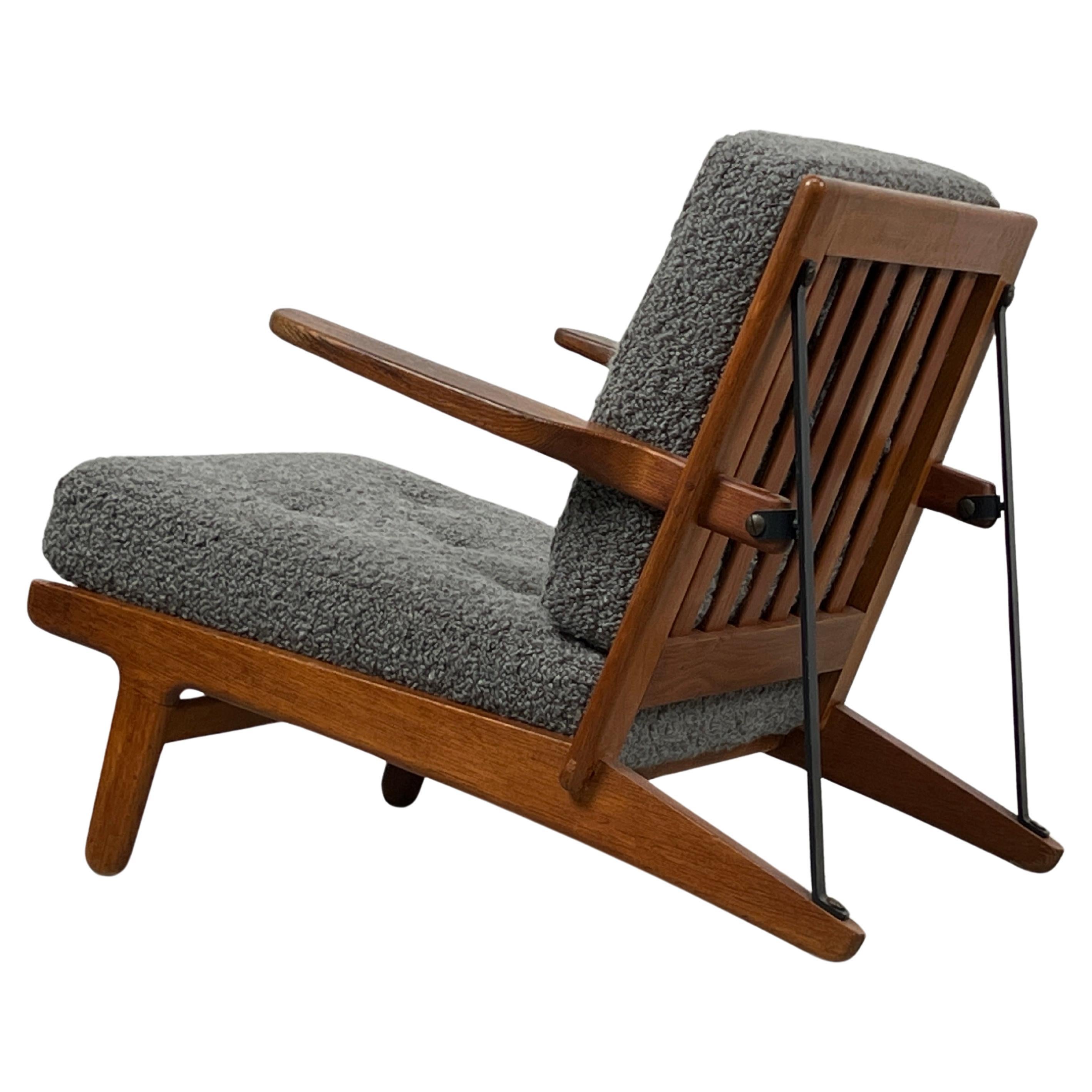 Rare Oak and Iron 'Easy Chair' by Borge Mogensen for Fredericia For Sale