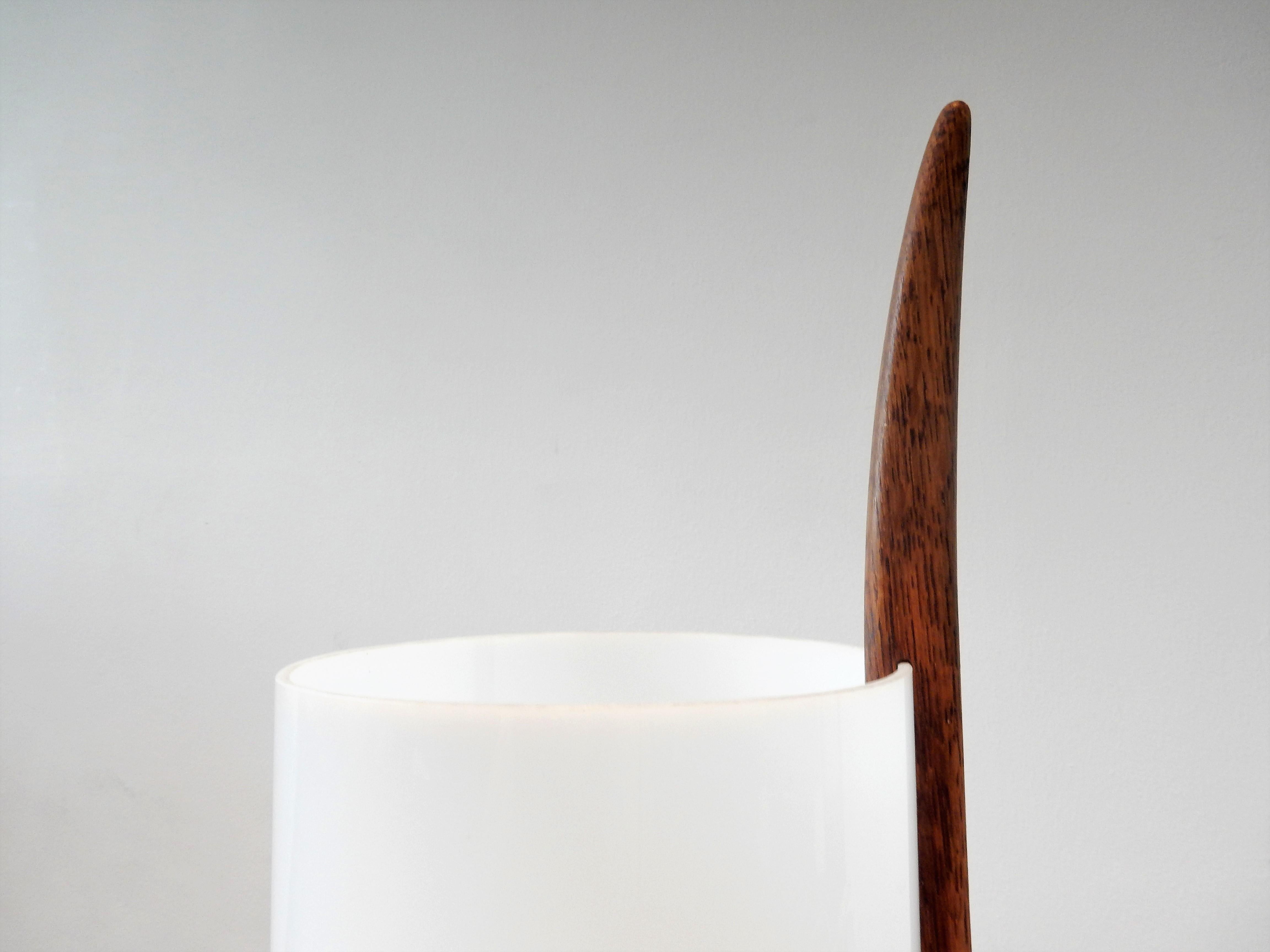 Mid-20th Century Rare Oak and Plexiglass Tripod Floor Lamp by Uno & Östen Kristiansson for Luxus For Sale